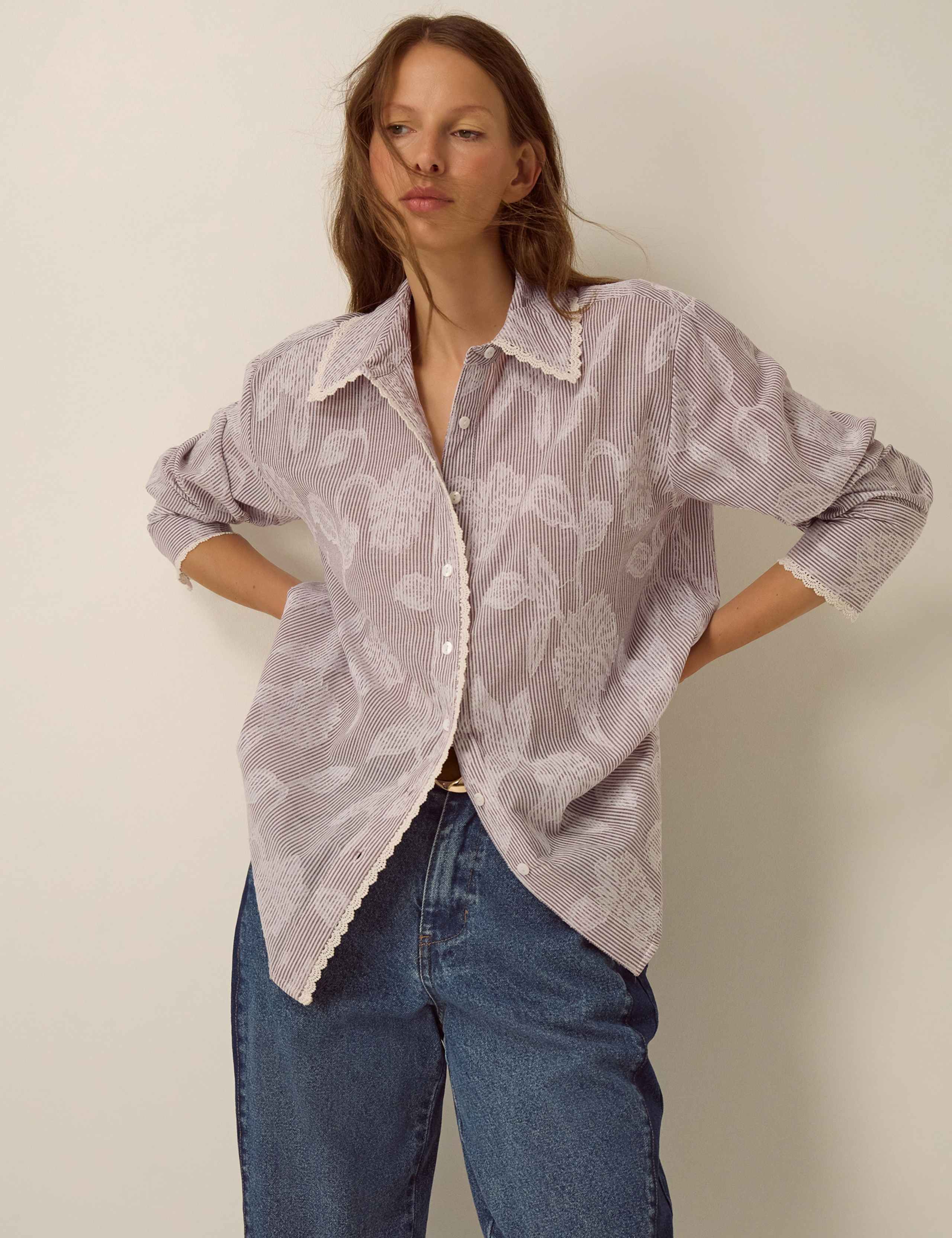 Jacquard Collared Shirt
