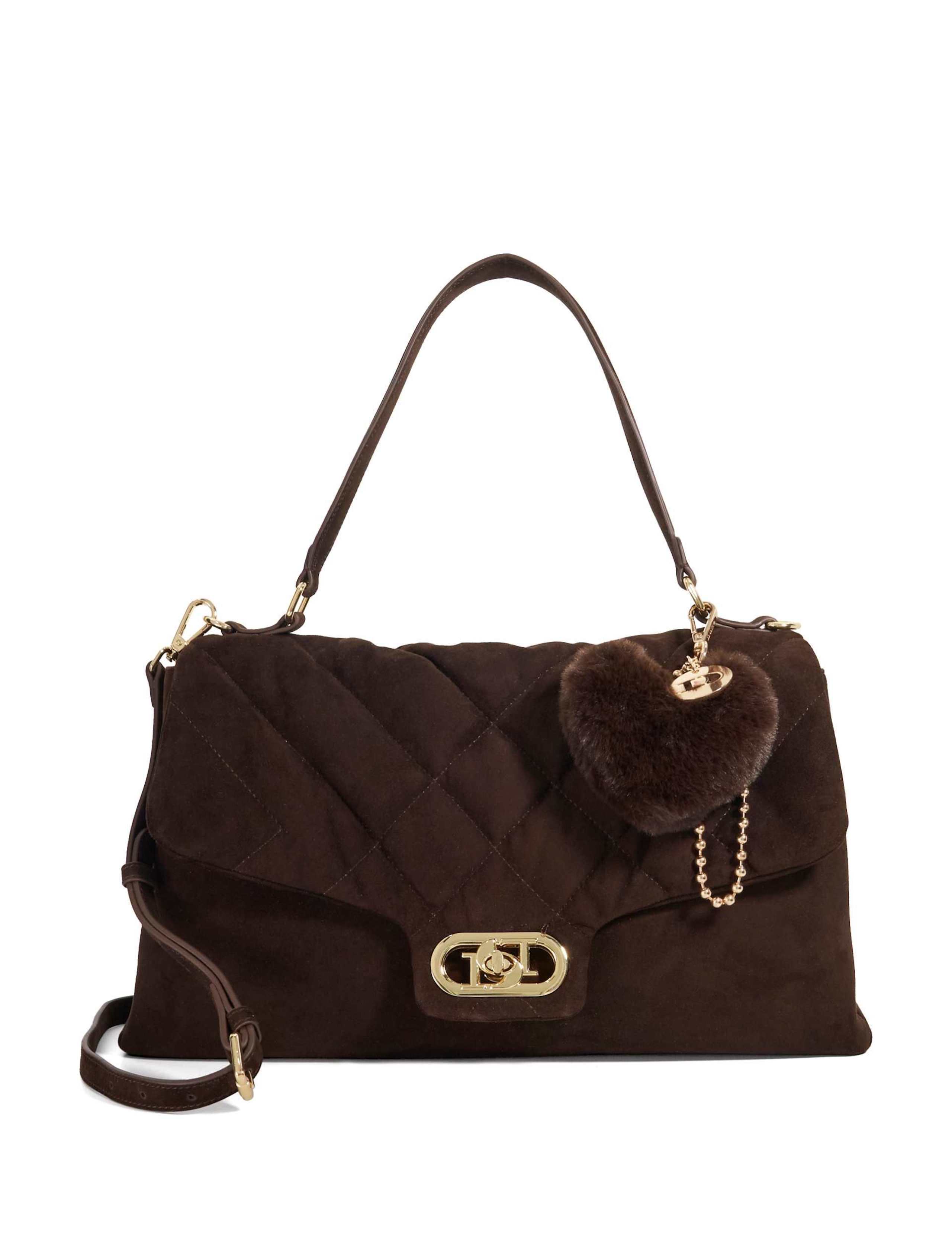 Suede Quilted Shoulder Bag