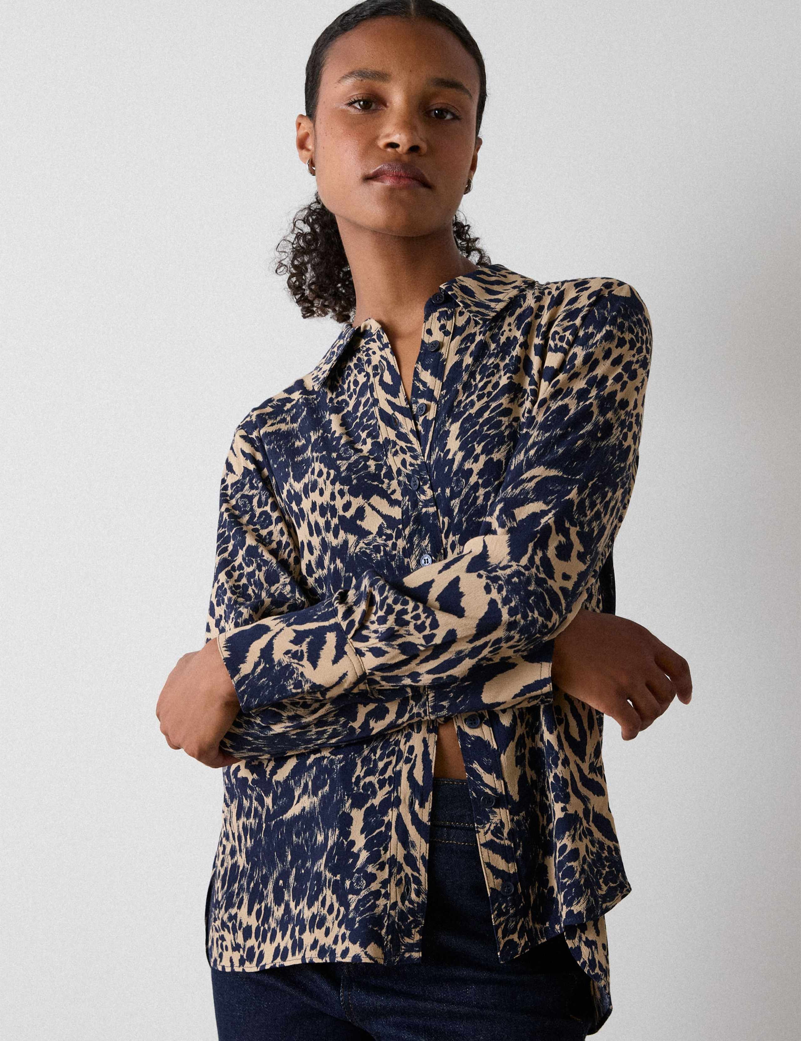 Animal Print Button Through Shirt