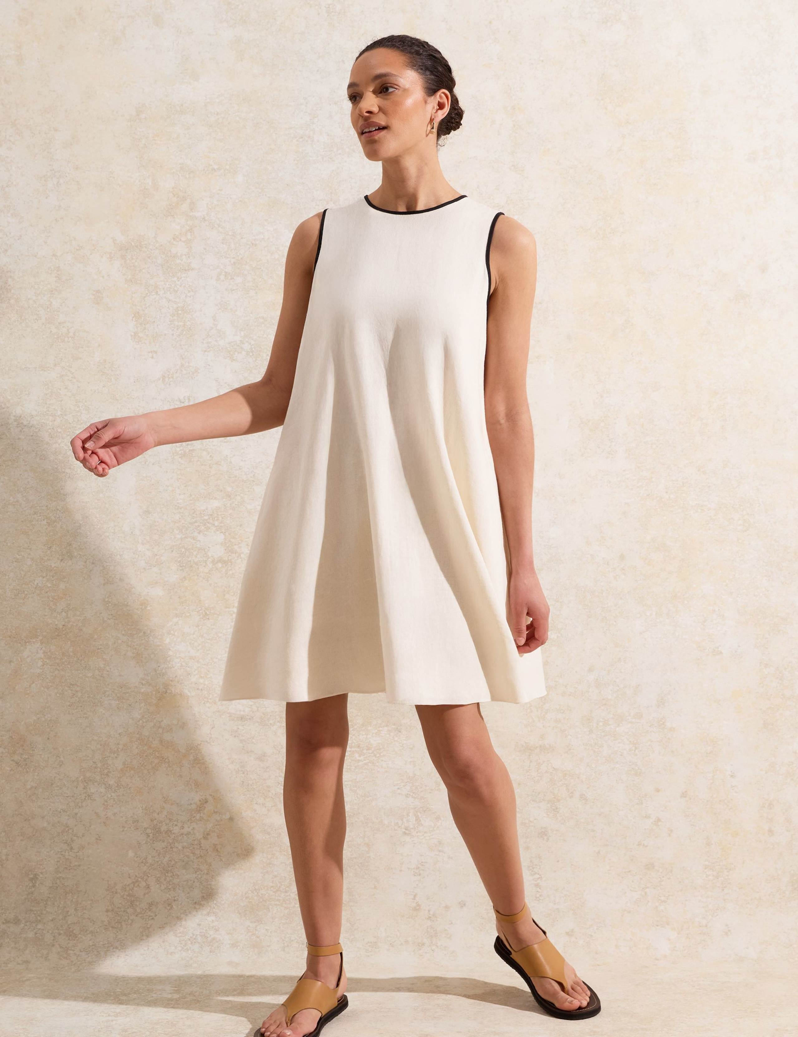 Linen Rich Midi Shift Dress