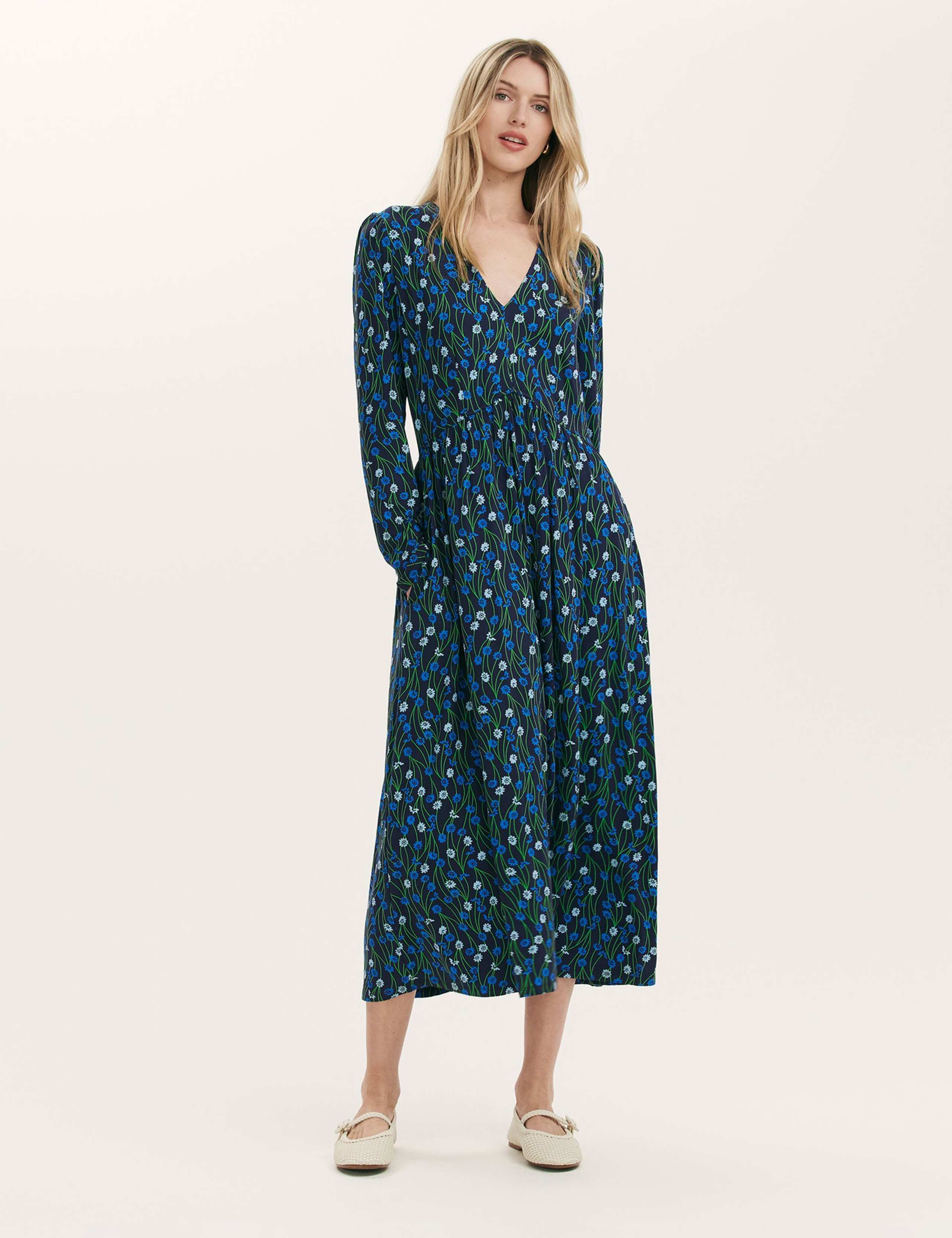 Jersey Floral Midi Dress