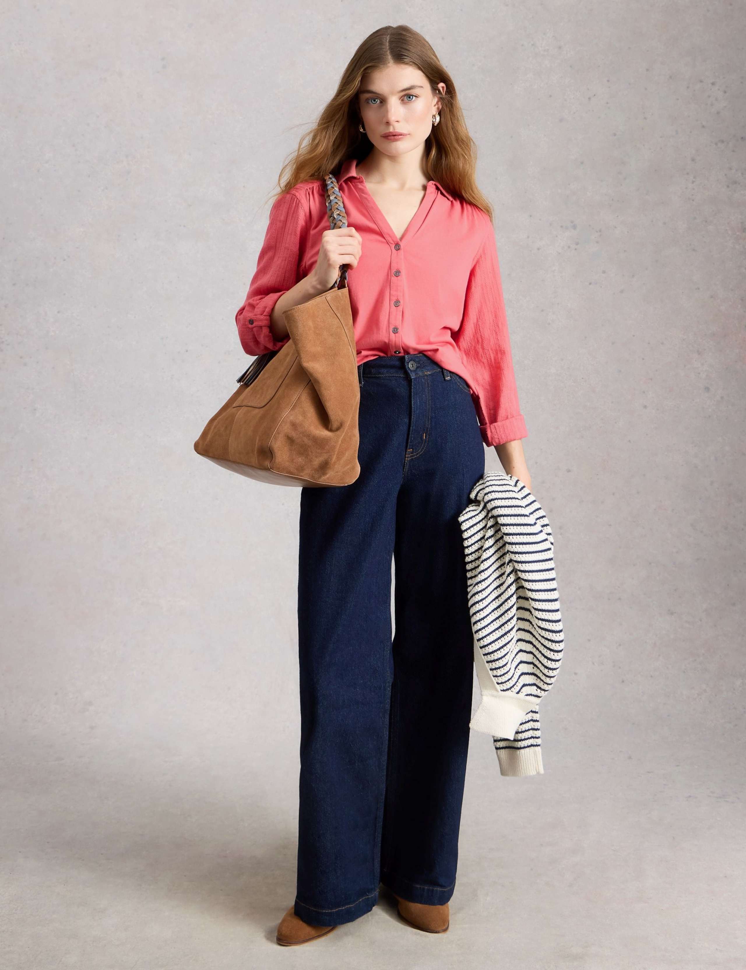 Mixed Jersey Sheer Sleeves Shirt