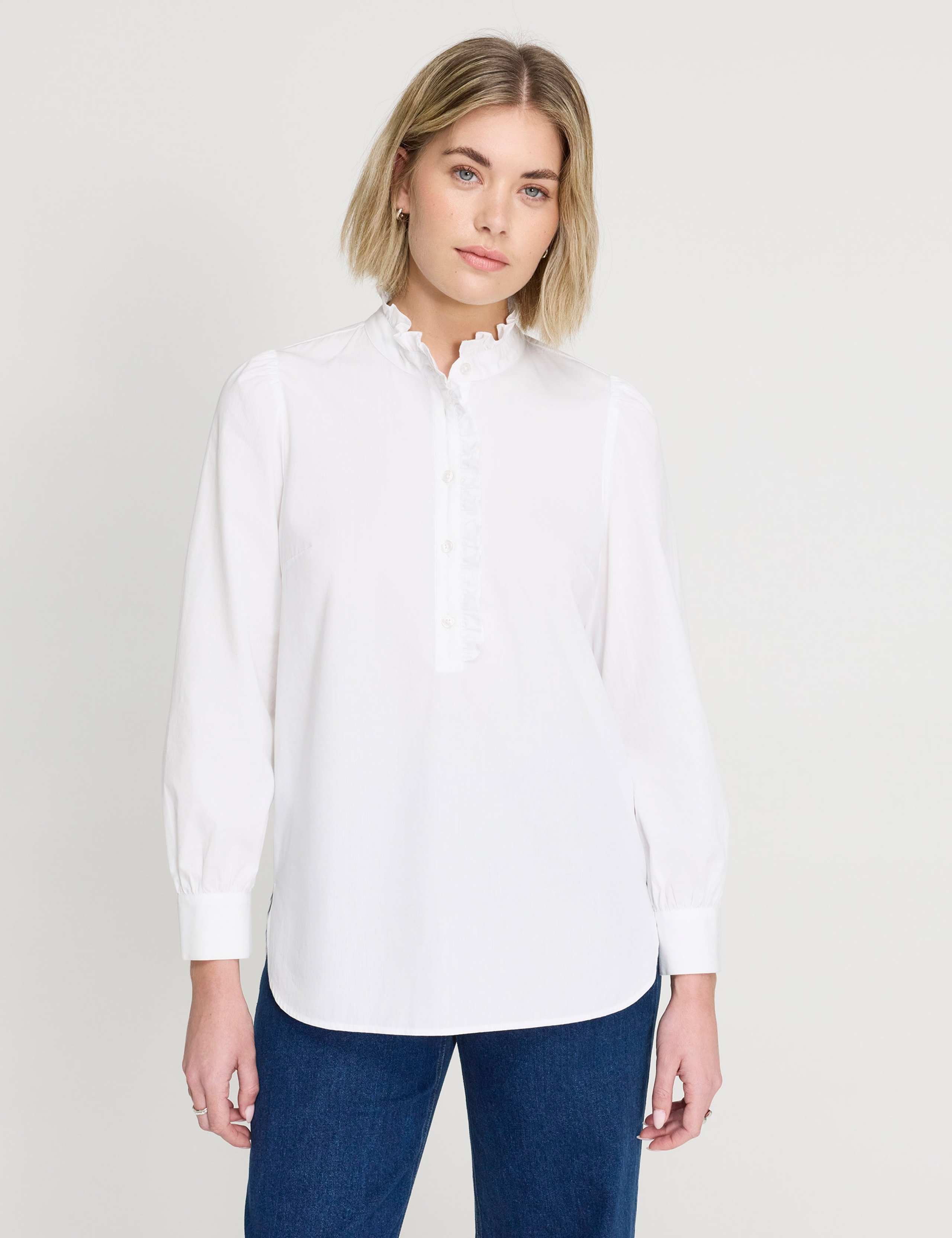 Pure Cotton Frill Detail Shirt