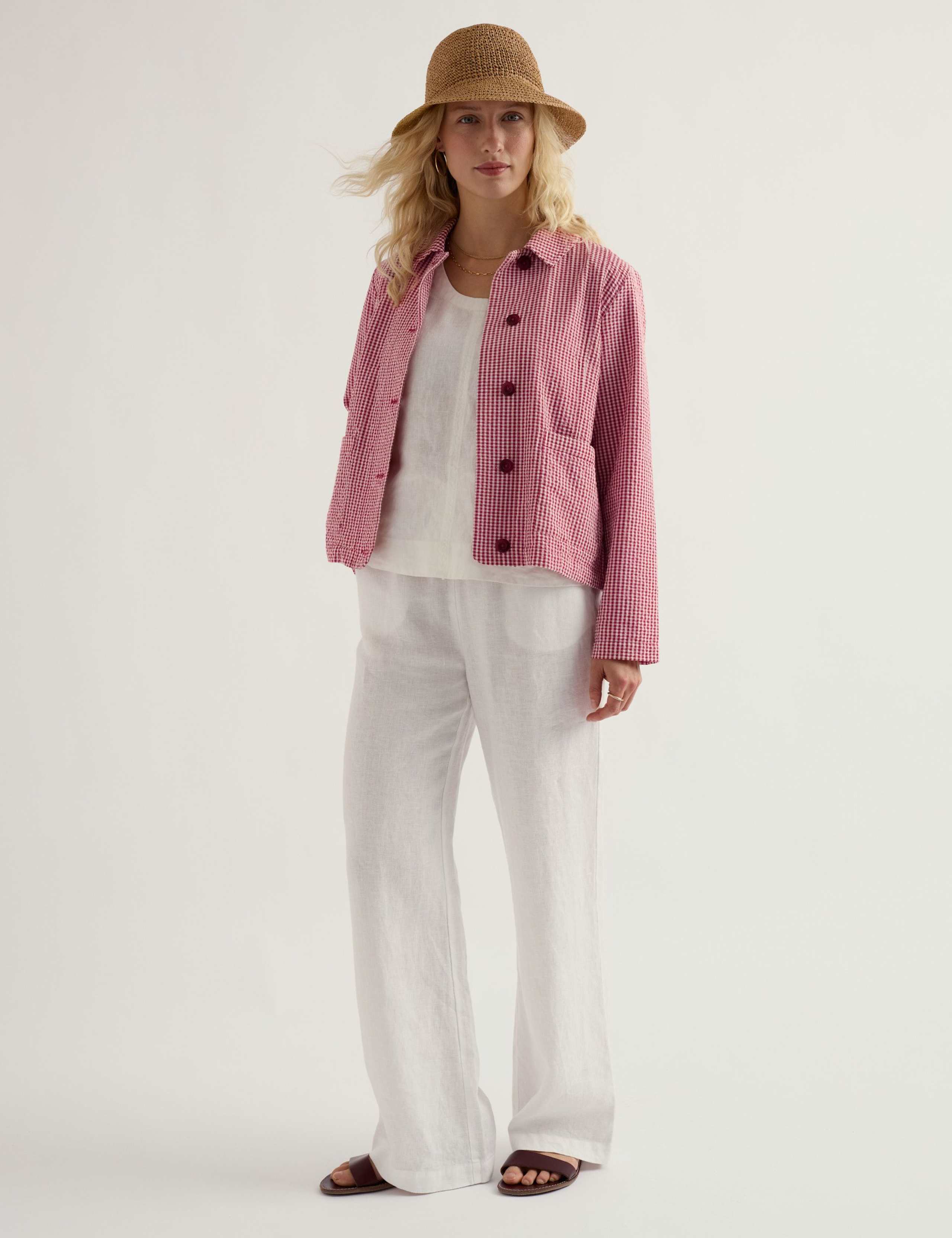 Pure Cotton Checked Collared Shacket