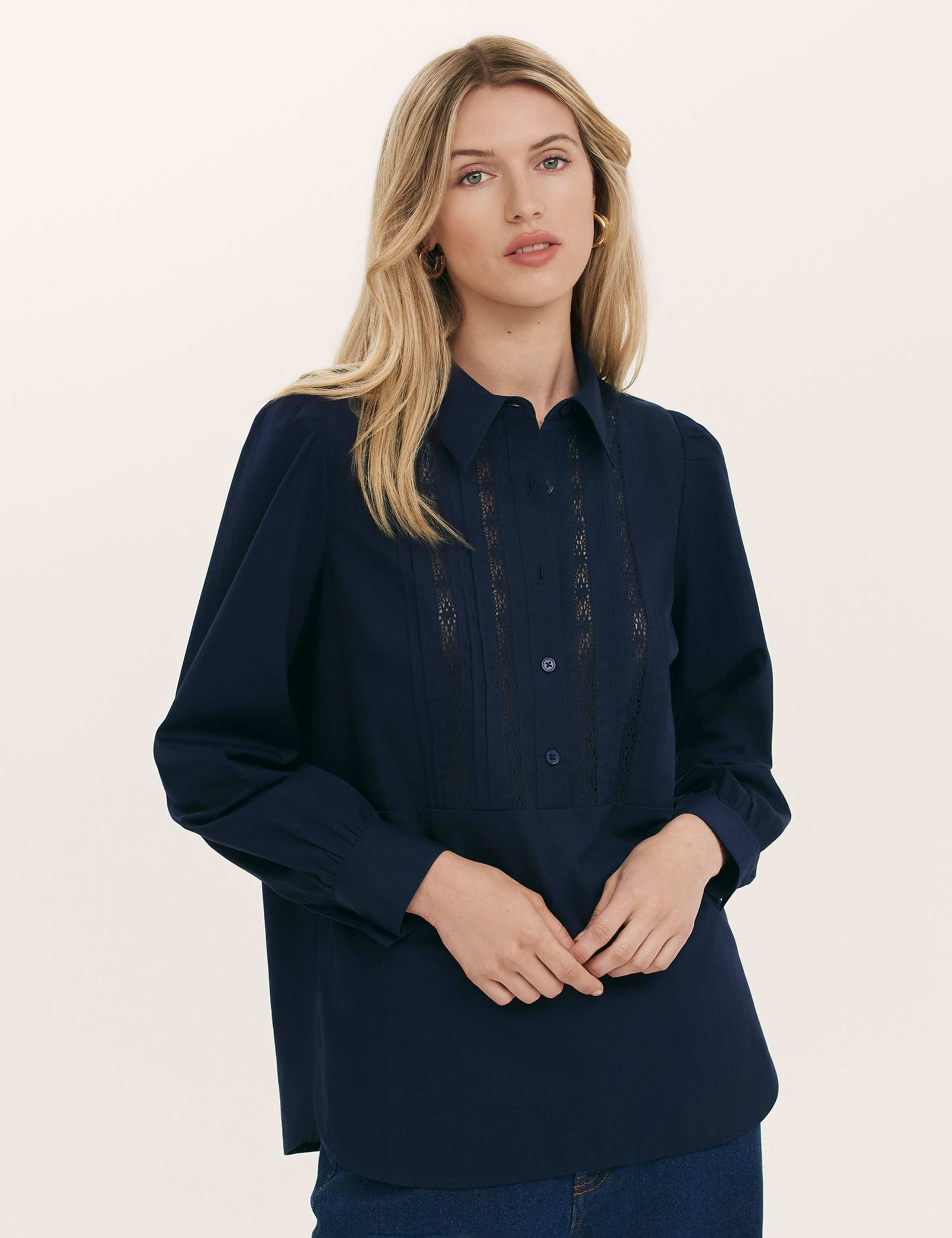 Lace Detail Cotton Shirt