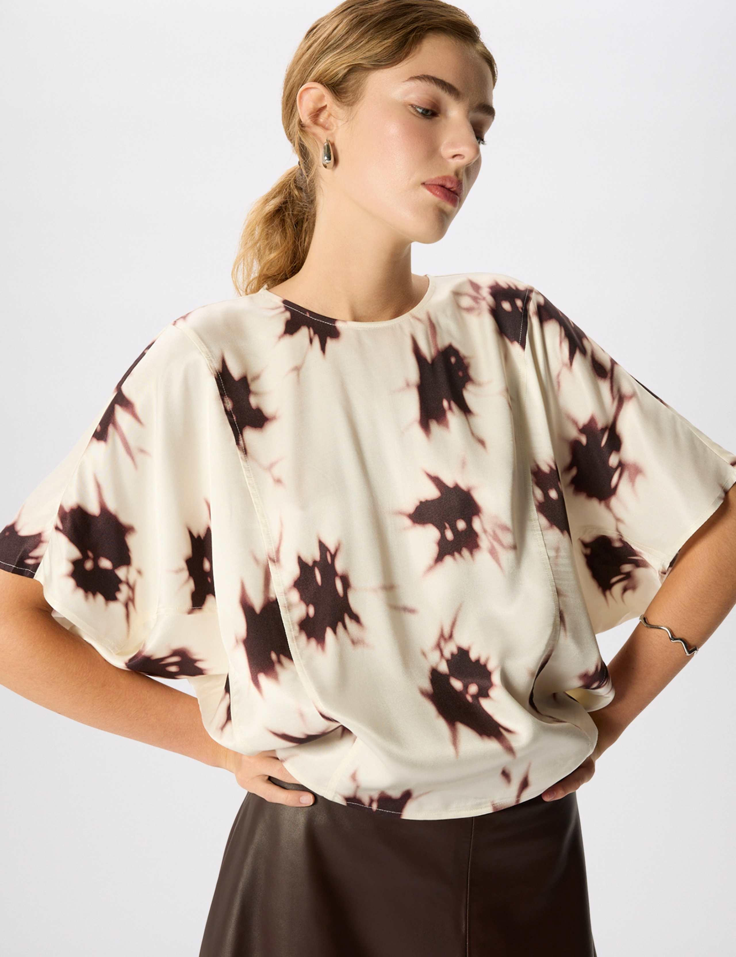 Printed Round Neck Blouse