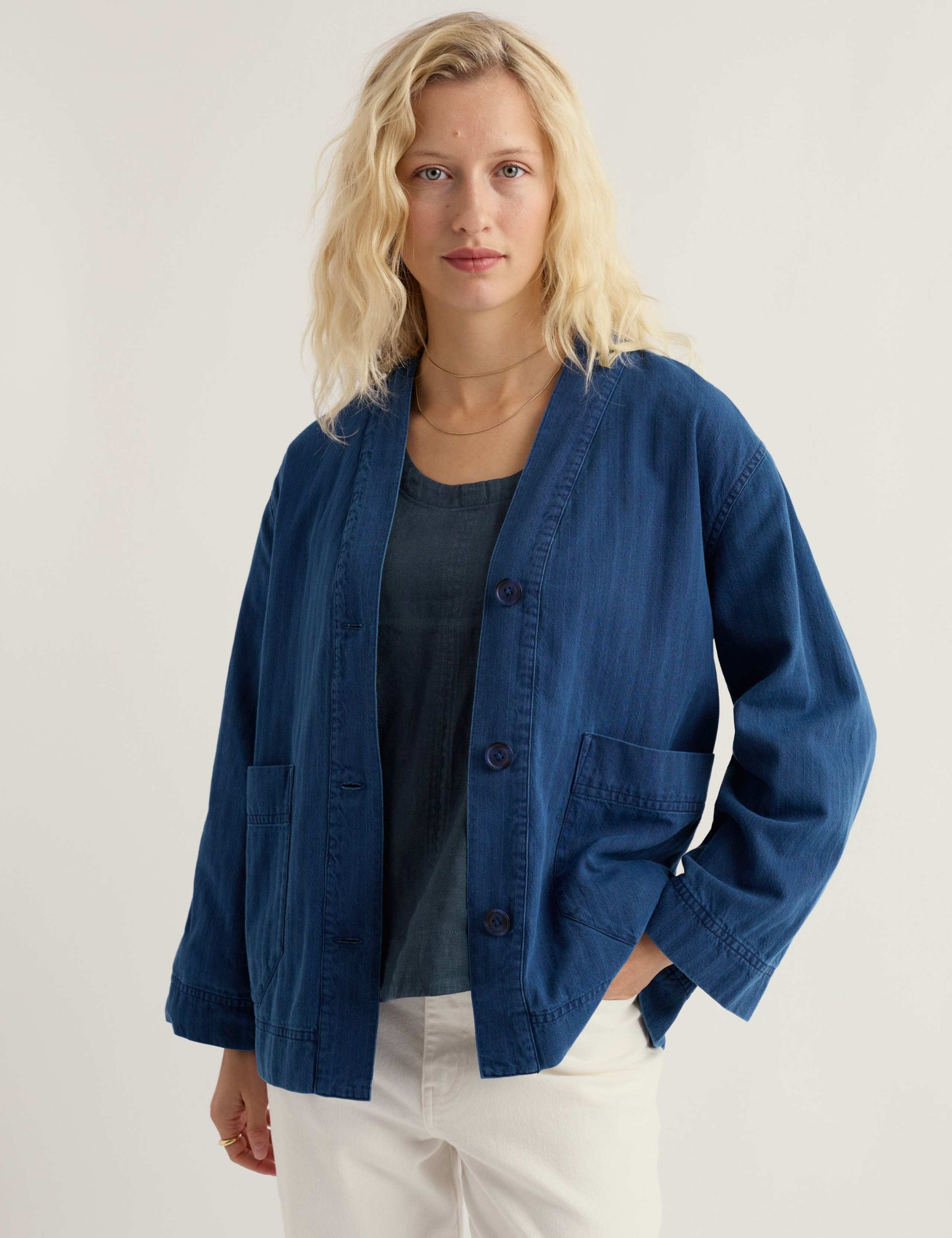 Pure Cotton Denim Relaxed Jacket