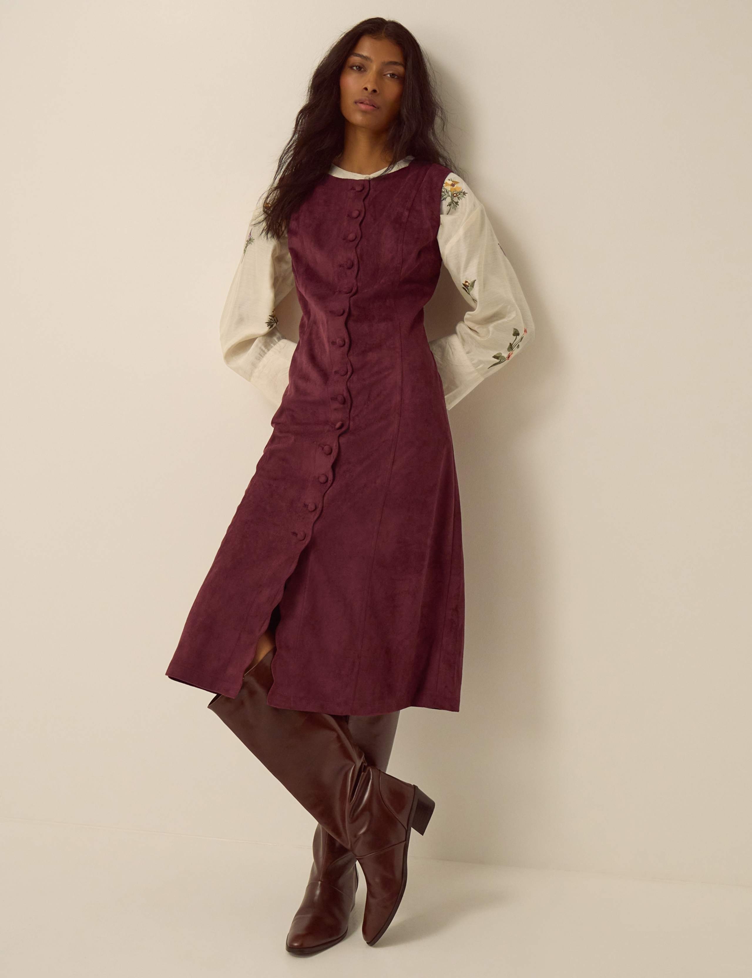 Collared Neck Midi Dress
