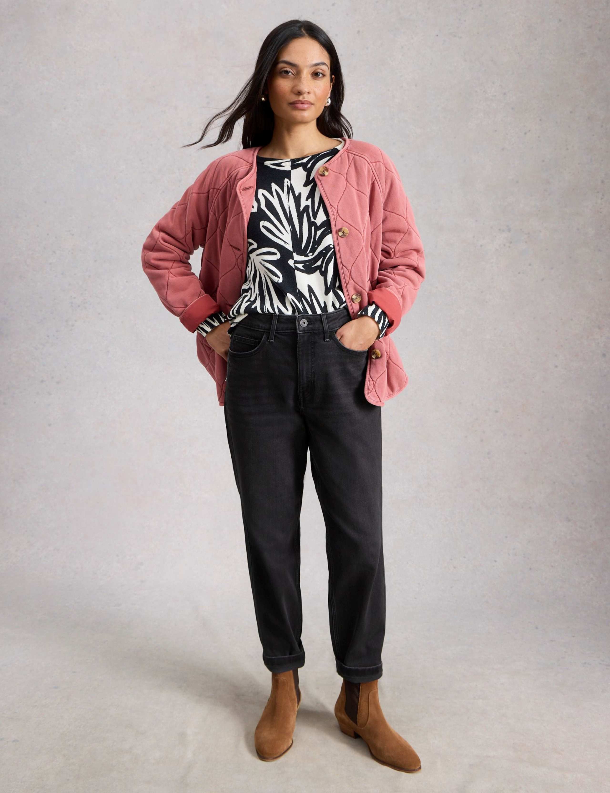 Mid Rise Straight Leg Jeans