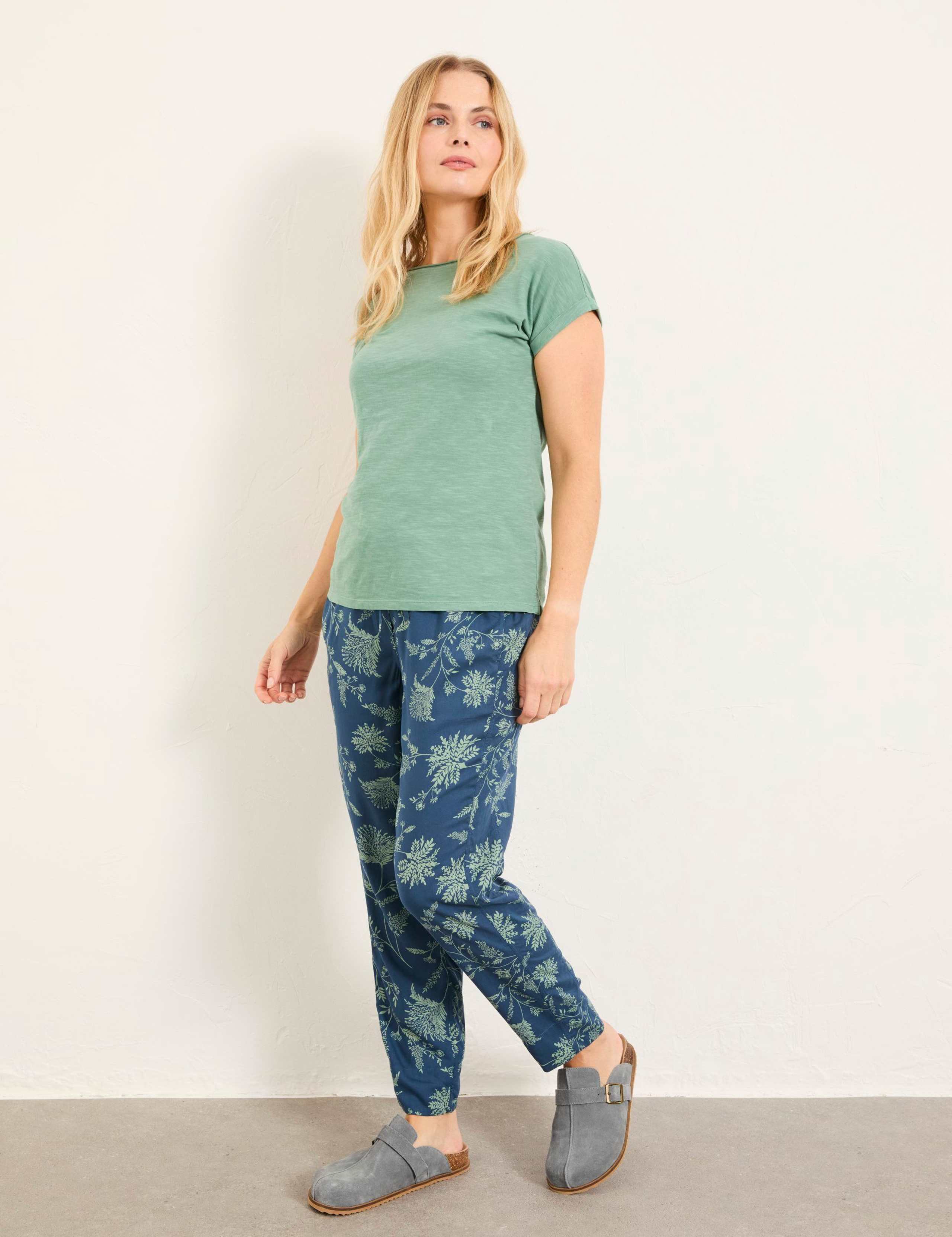 Floral Tapered Ankle Grazer Trousers