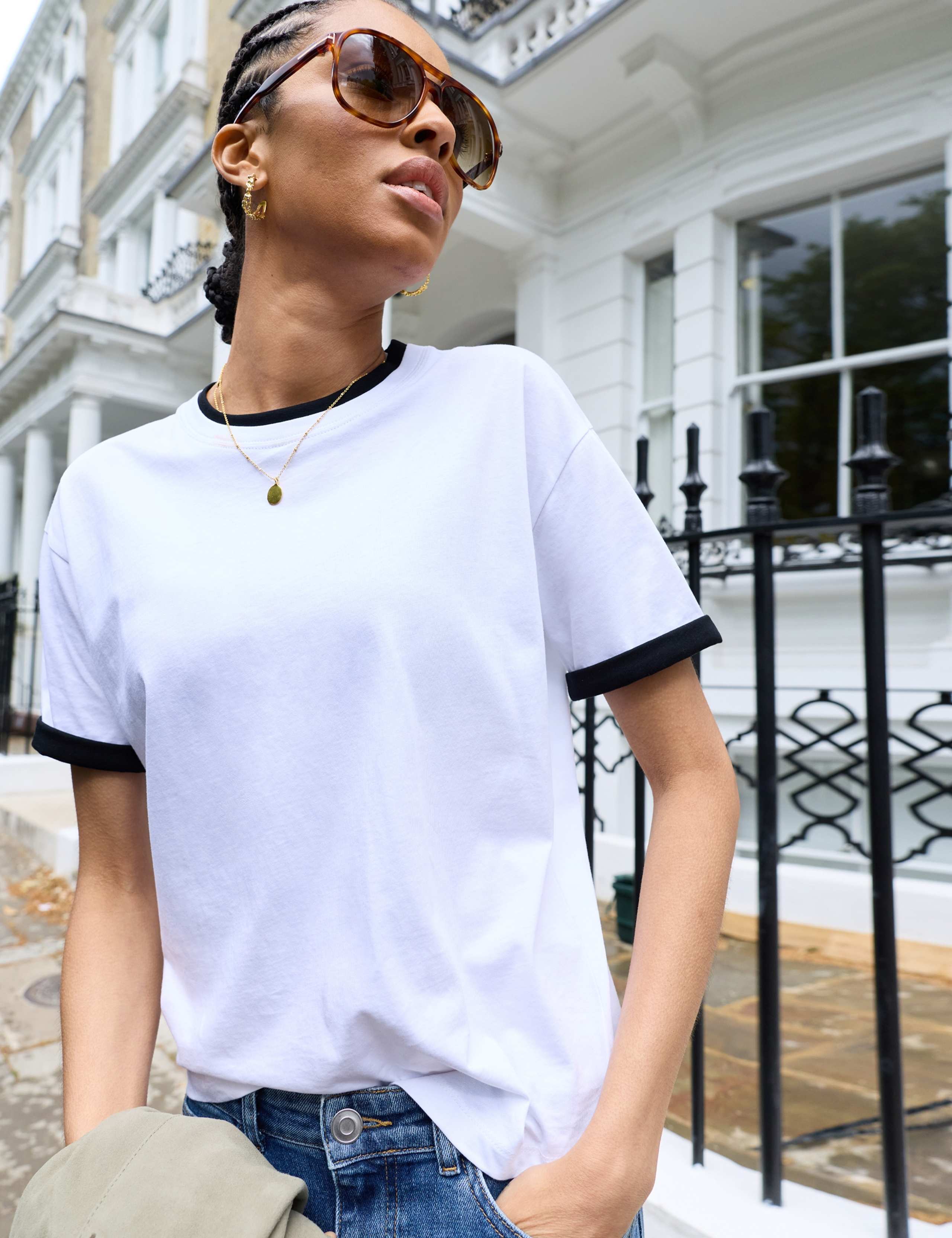Pure Cotton Layered Look Relaxed Top