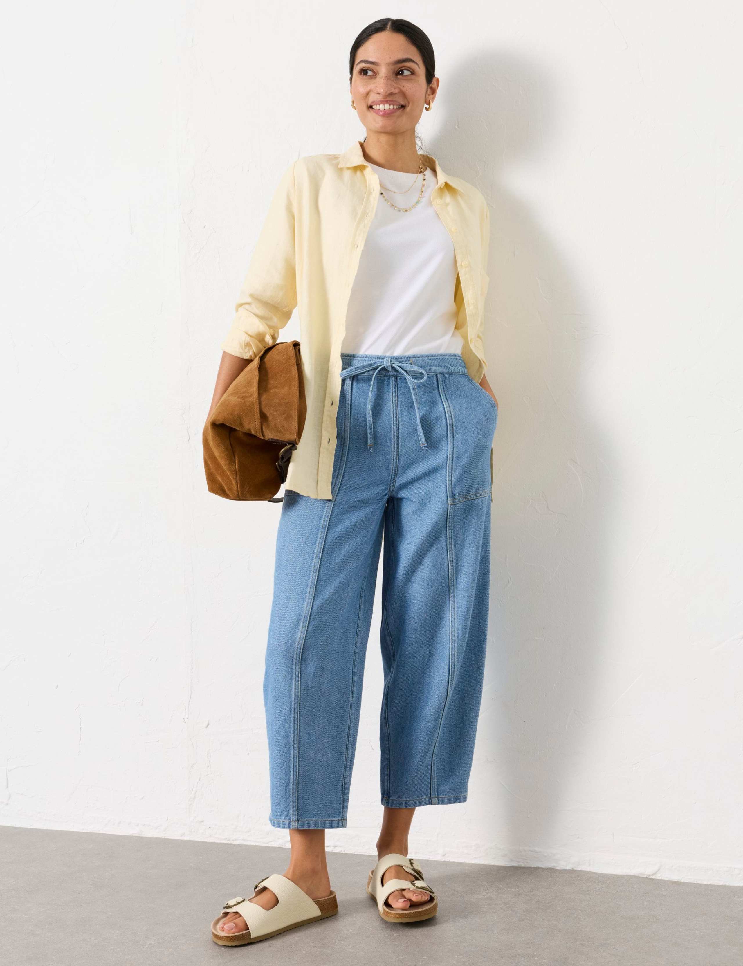 Pure Cotton Wide Leg Trousers QT