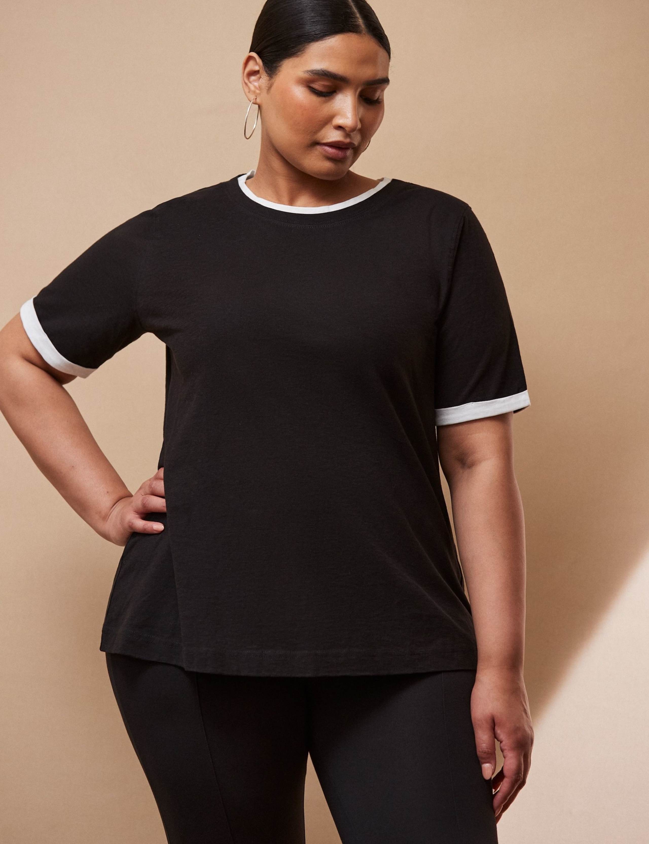 Pure Cotton Contrast T-Shirt