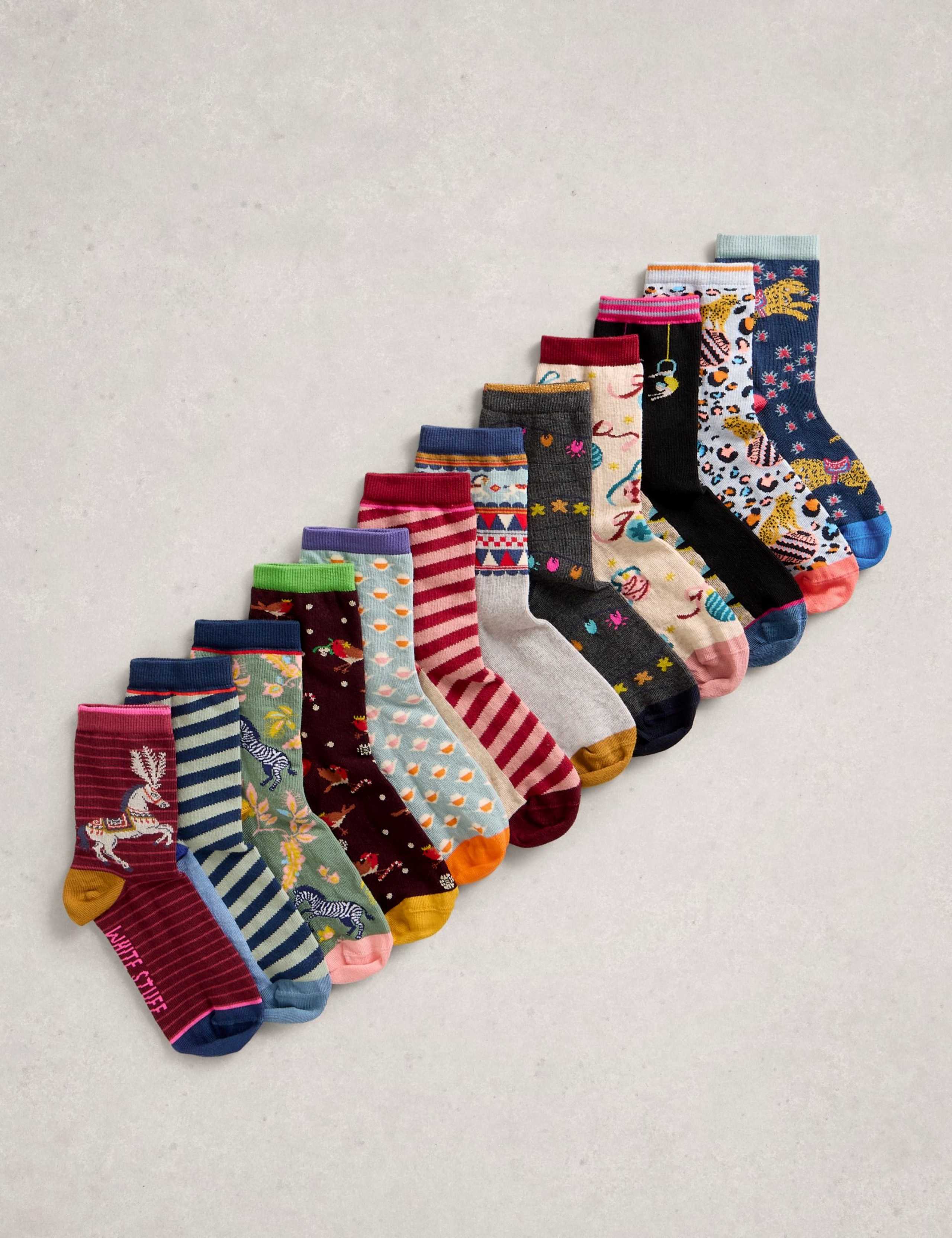 12pk Cotton Rich 12 Days Socks Advent Calendar
