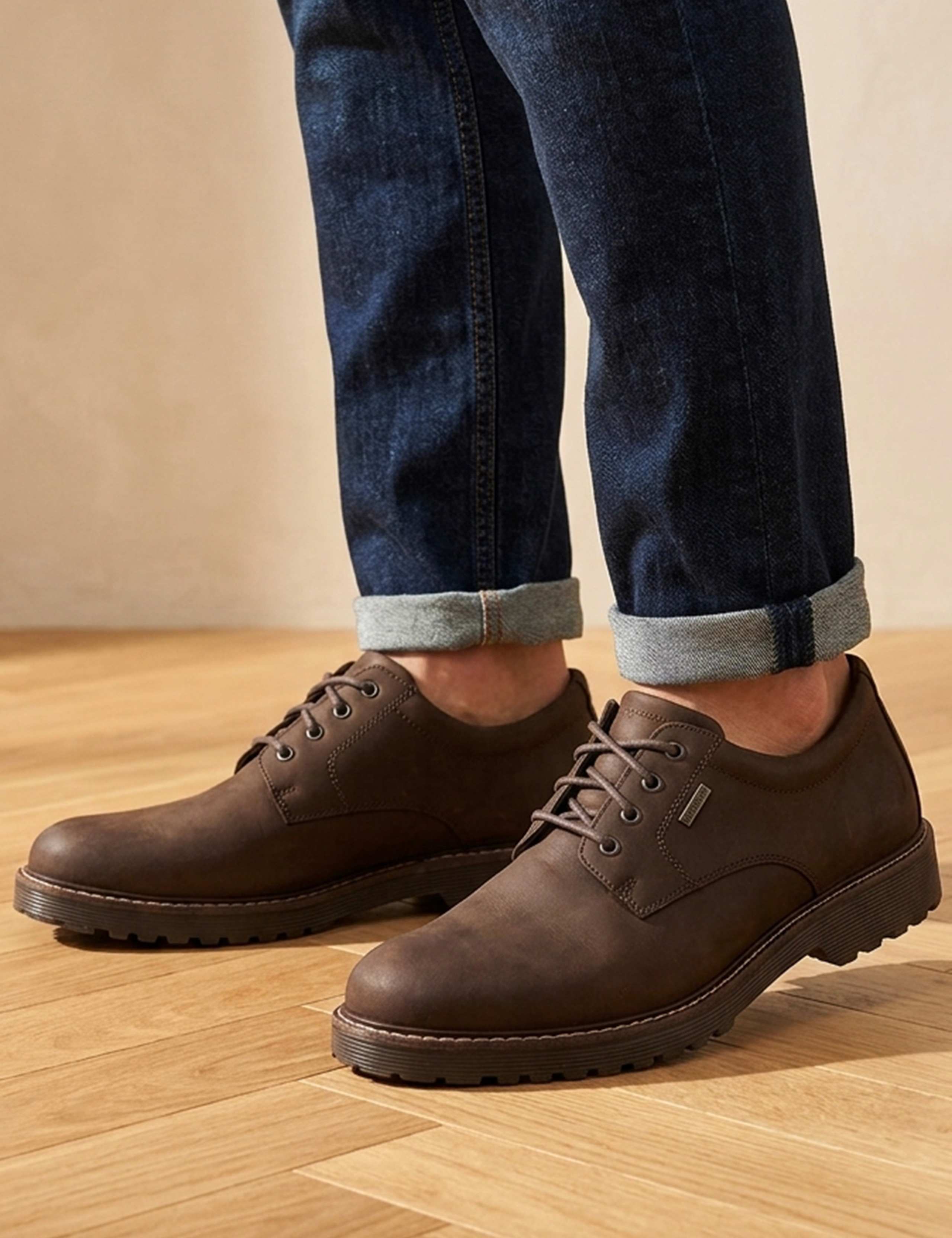 Waterproof Leather Lace Up Brogue Shoes