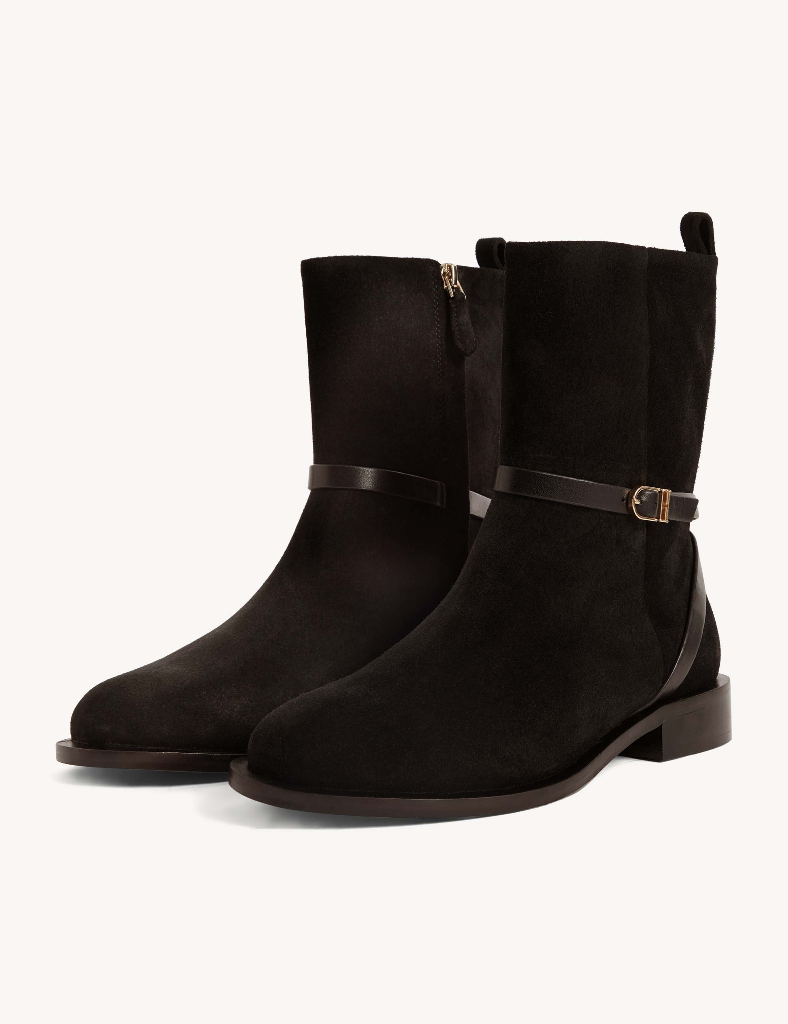 Leather Flat Shoe Boots