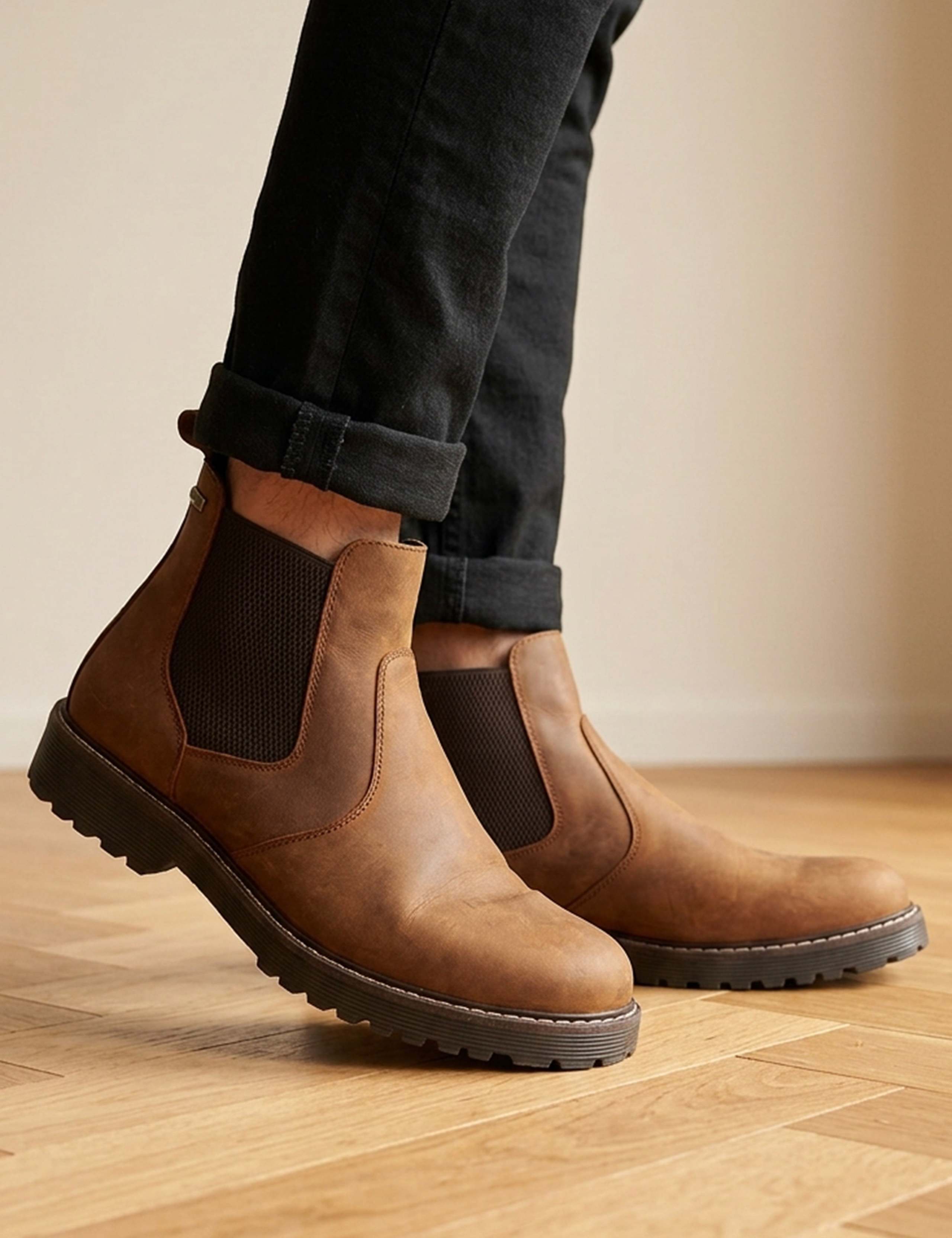 Waterproof Leather Pull On Boots