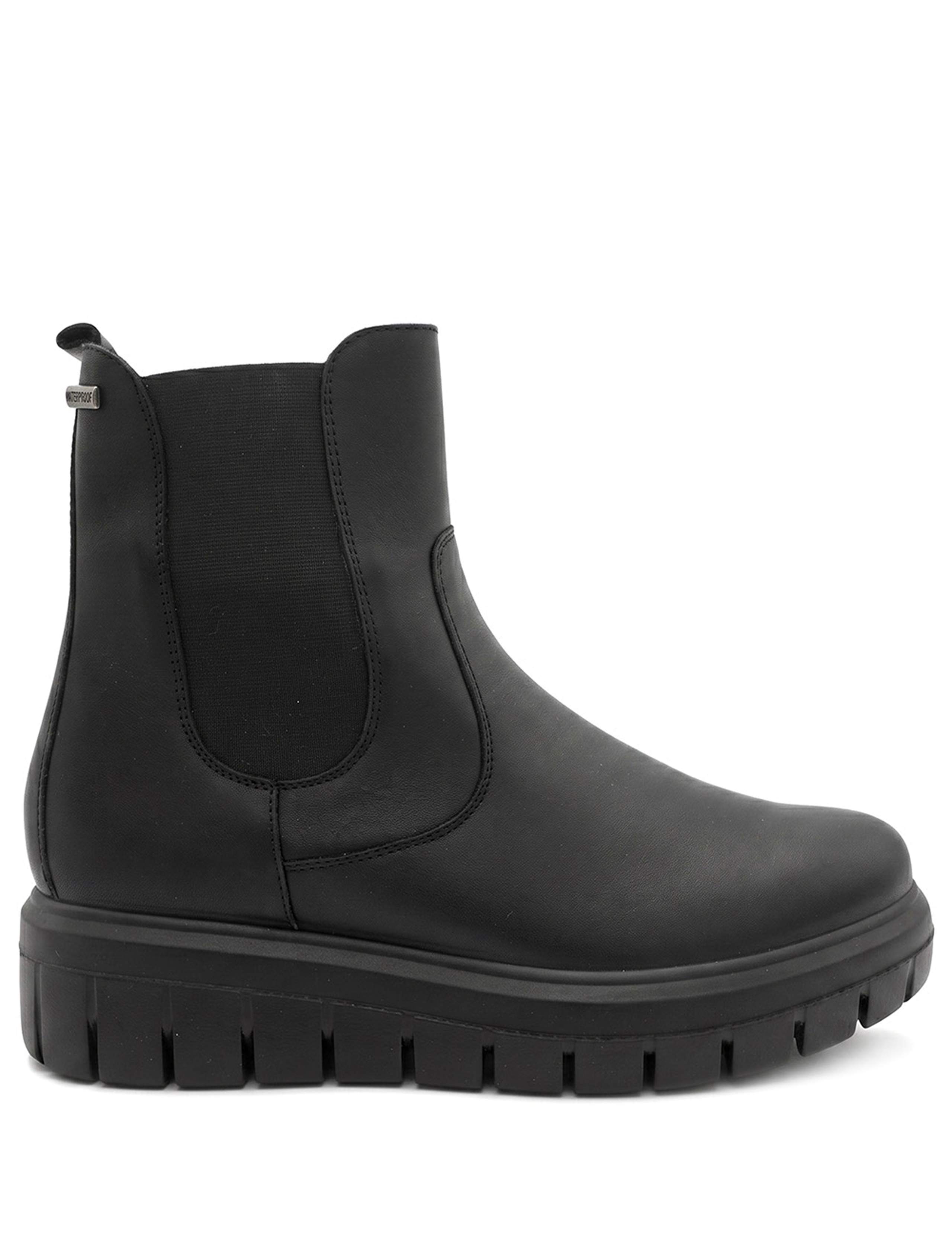 Leather Waterproof Wedge Ankle Boots