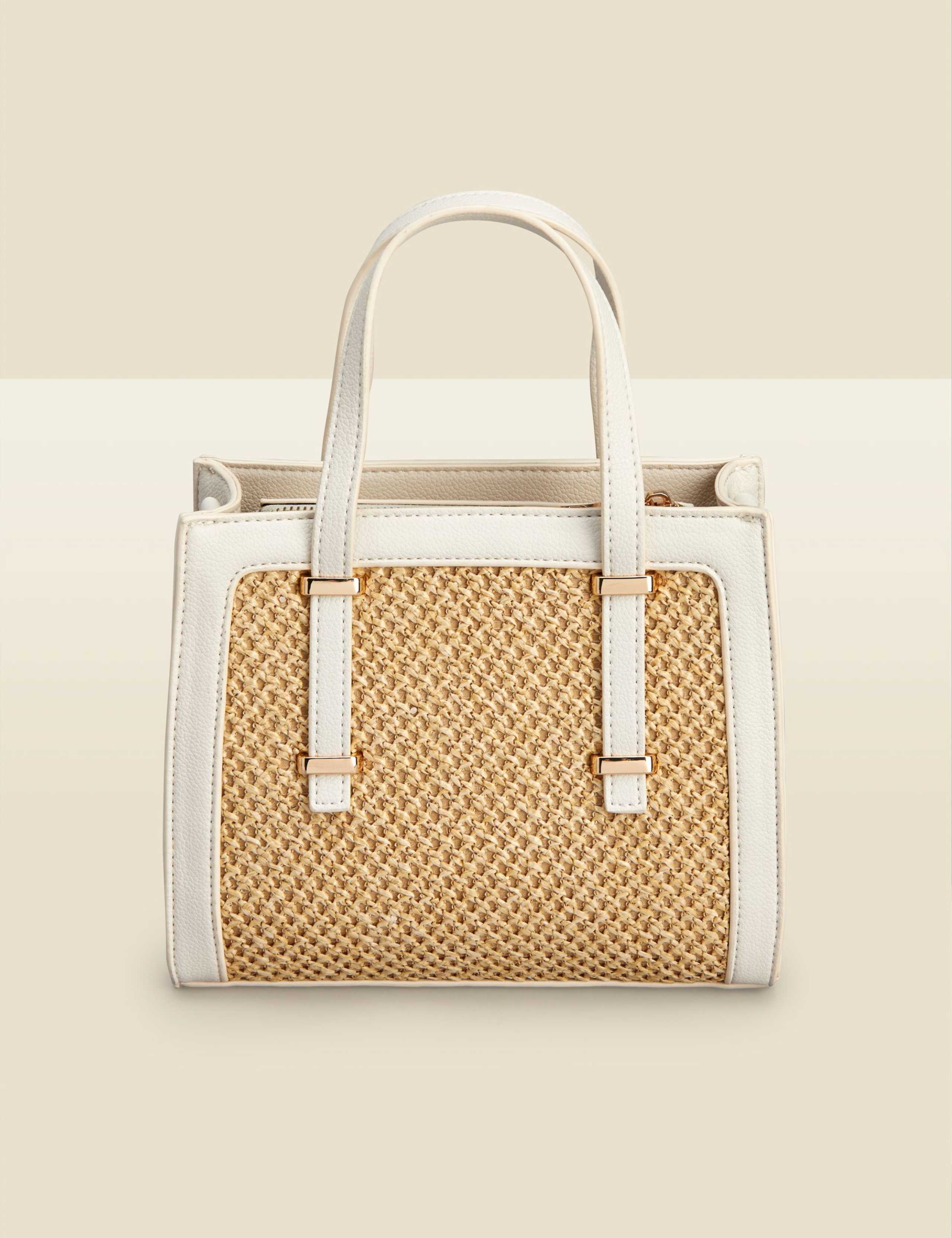 Raffia Chain Strap Mini Tote Bag