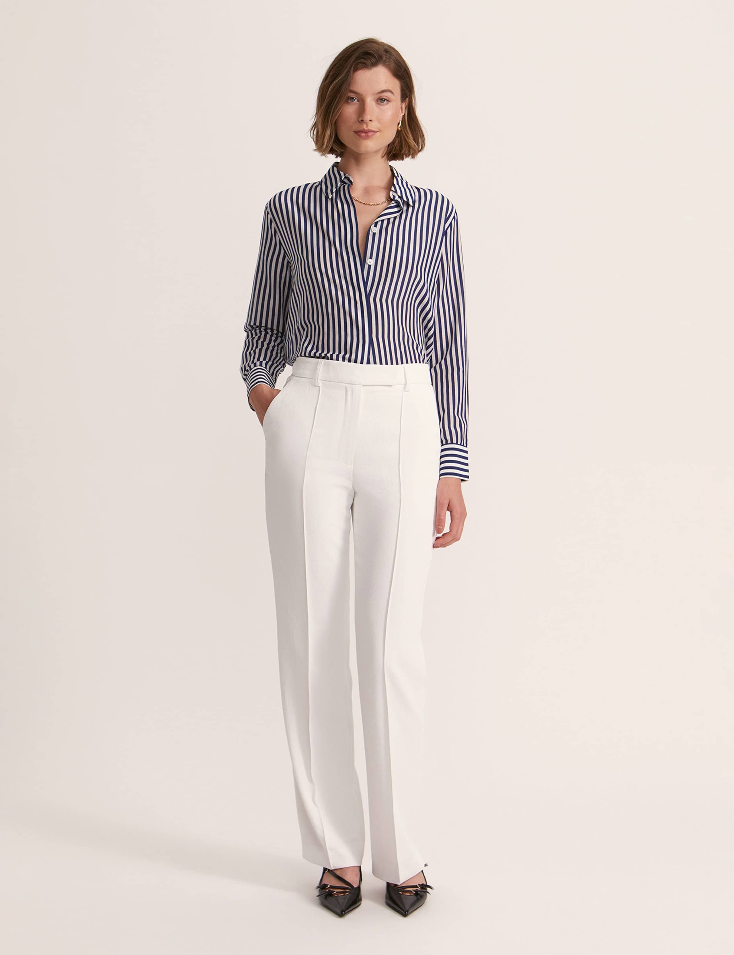 Cotton Rich Striped Shirt with Silk