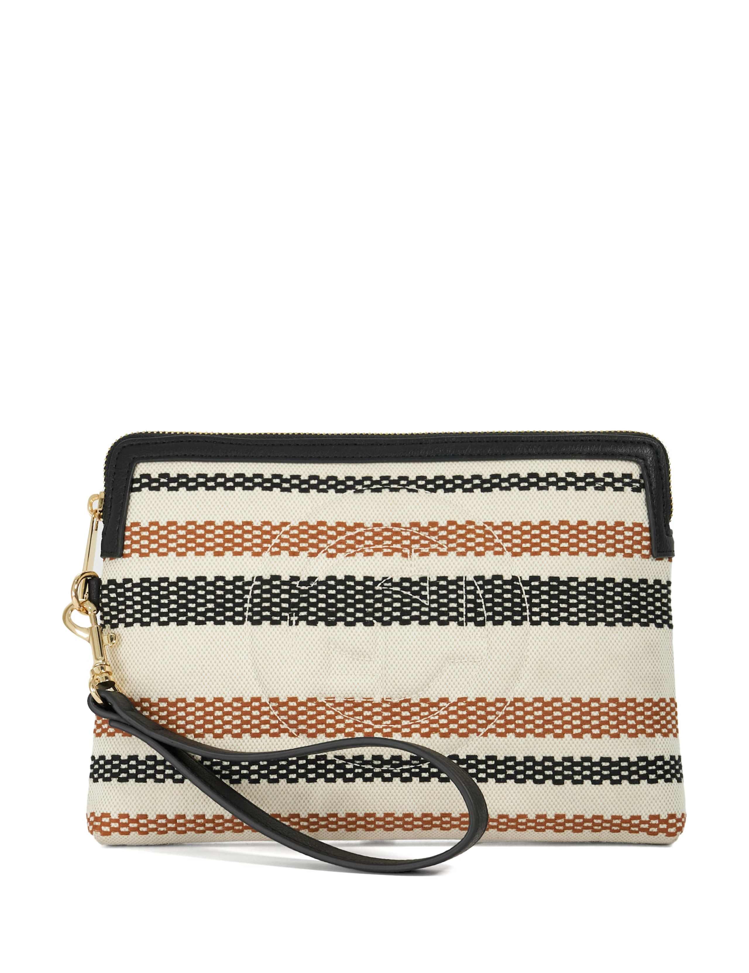 Canvas Striped Clutch Bag