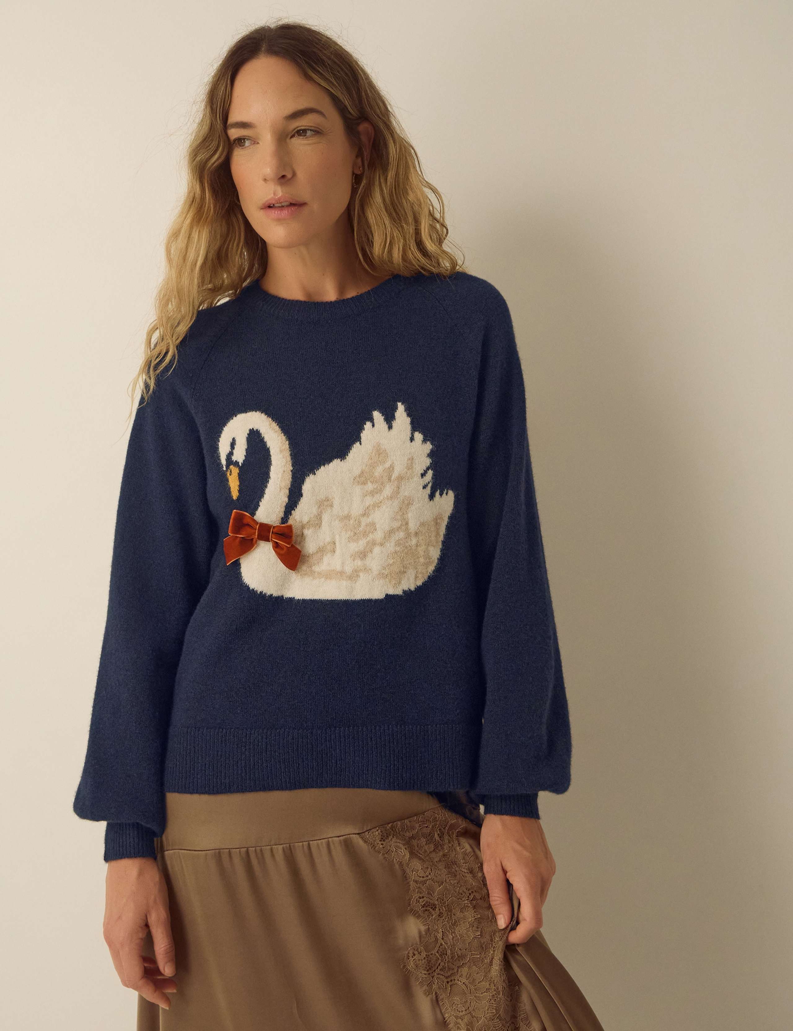Motif Print Crew Neck Jumper