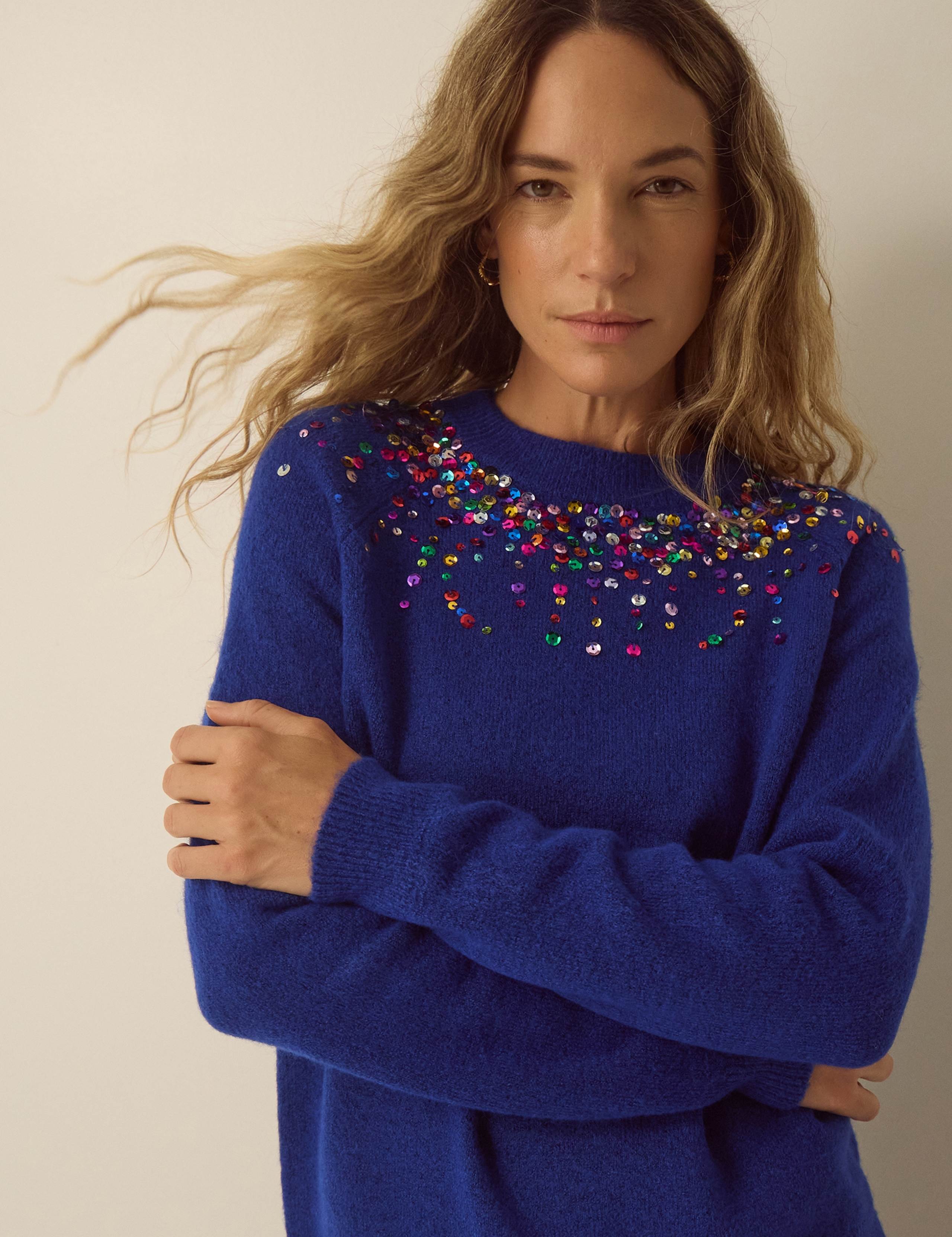 Sequin Crew Neck Jumper