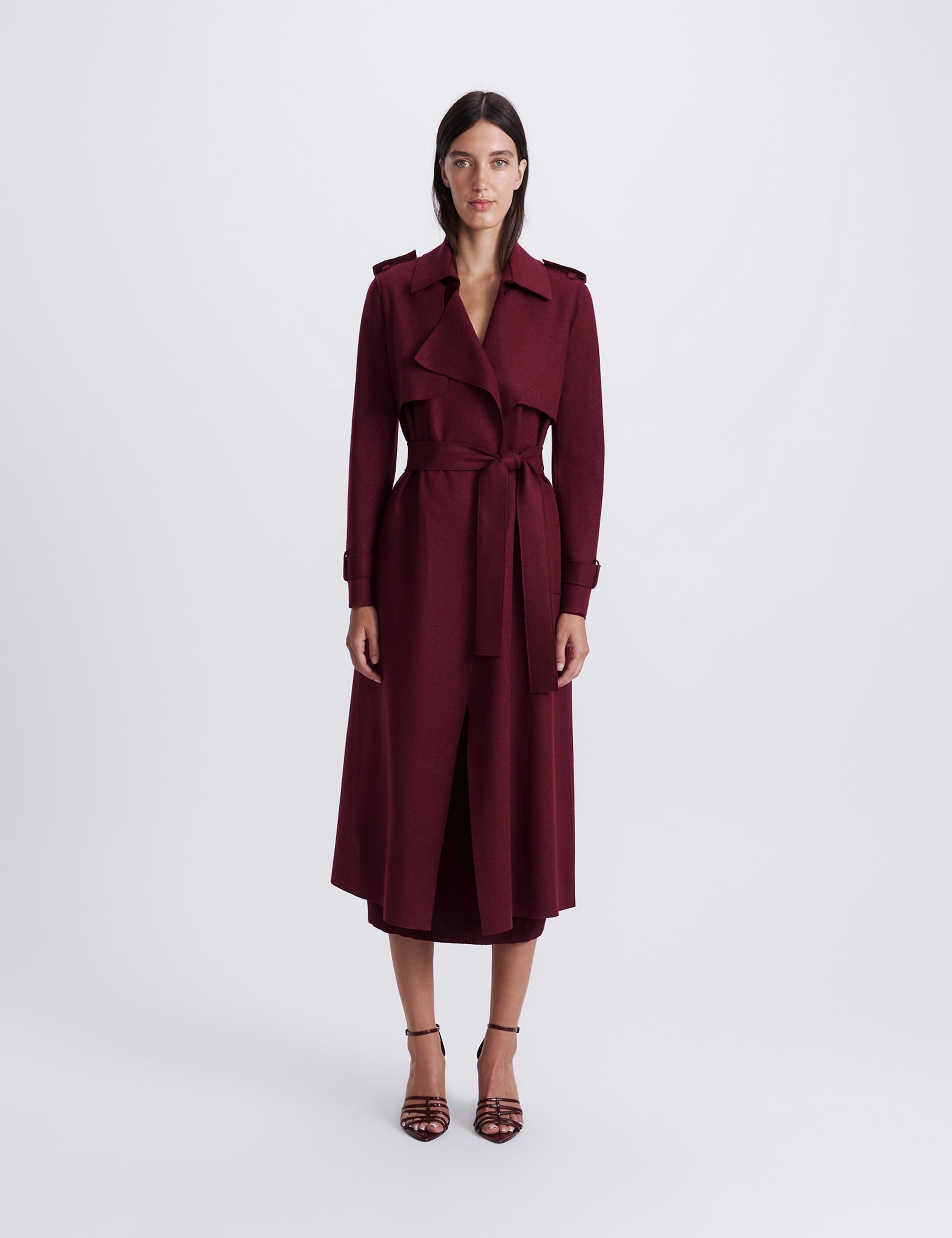 Pure Wool Longline Trench Coat