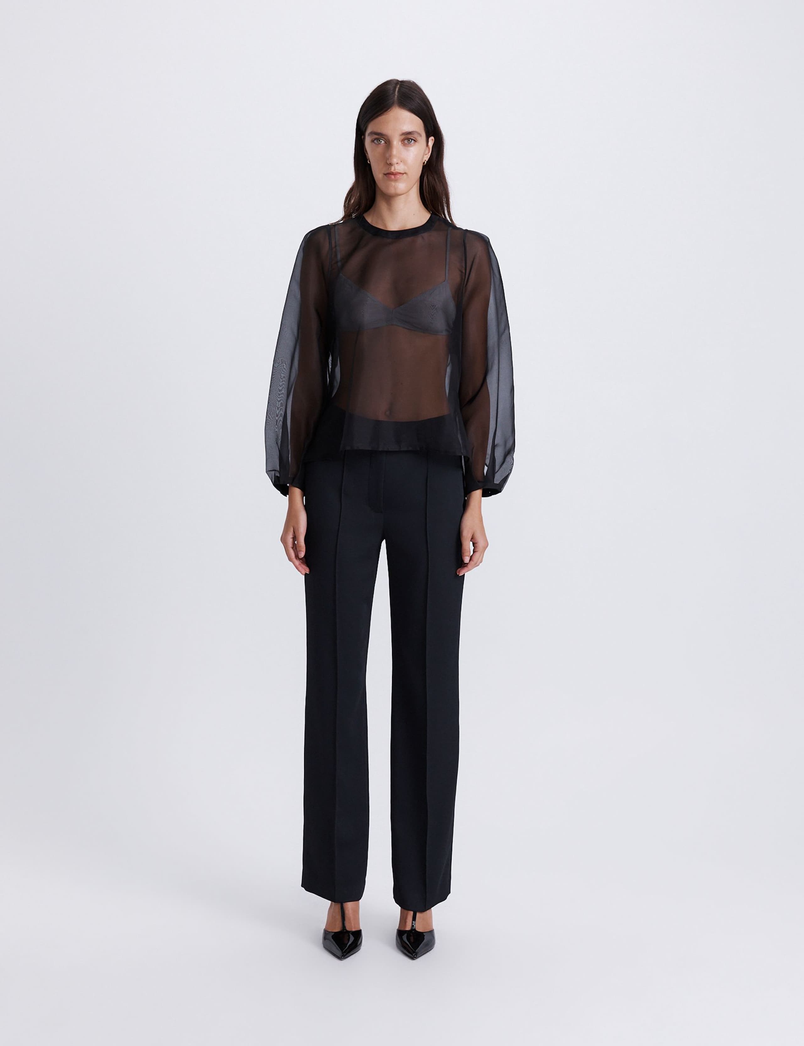 Pure Silk Round Neck Blouse