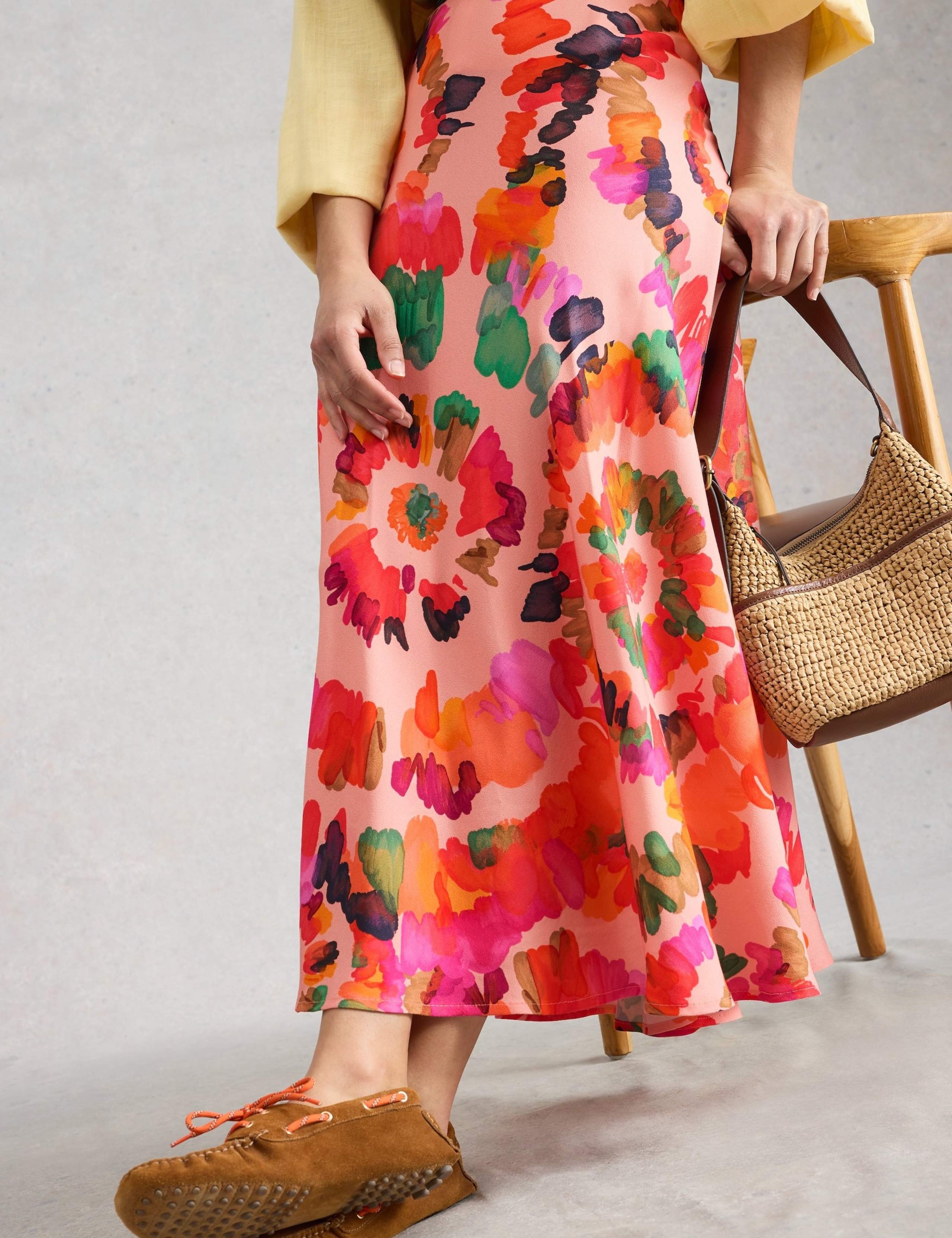 Printed Maxi A-Line Skirt