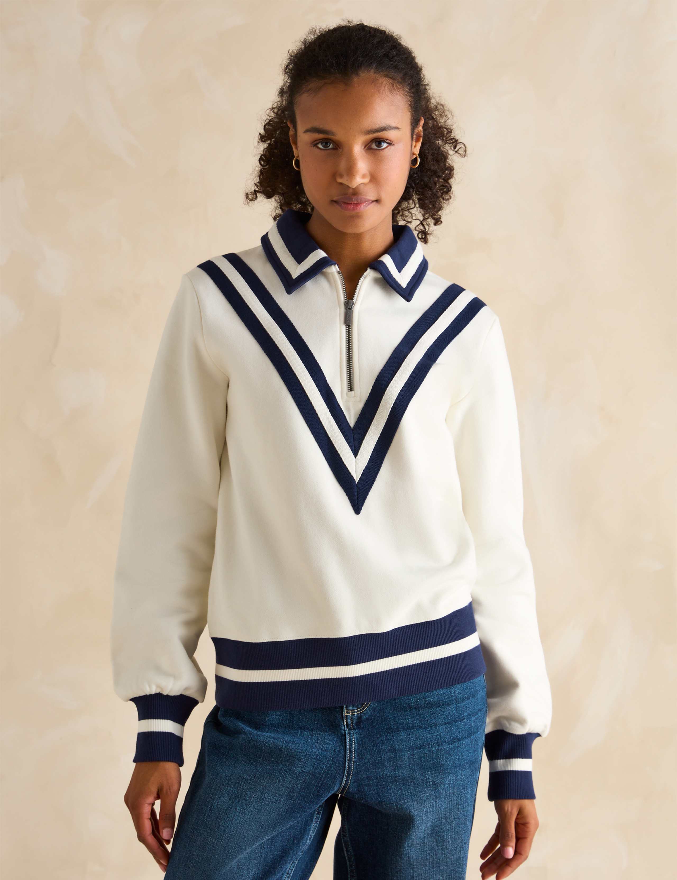Pure Cotton Half Zip Sweatshirt
