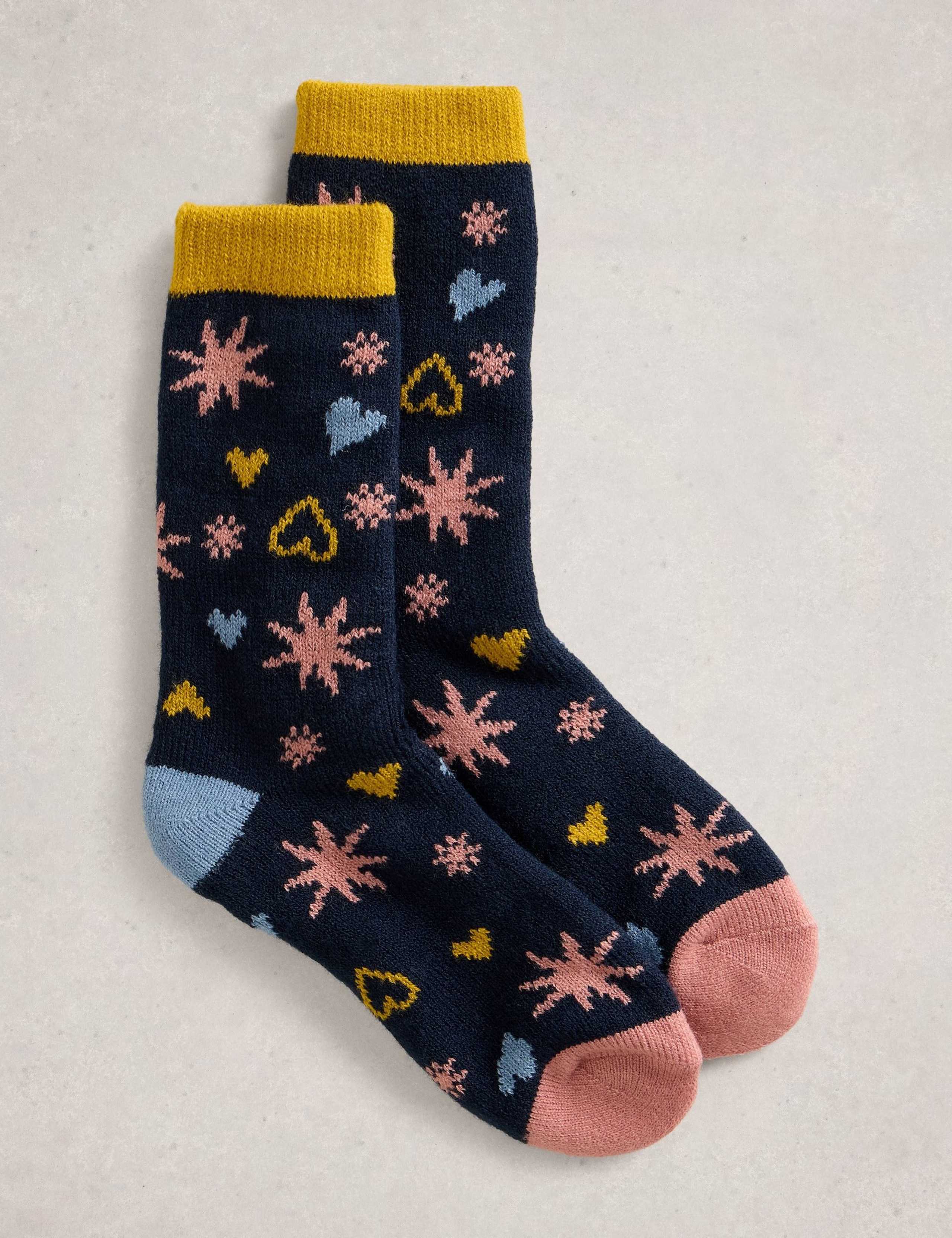 Stars and Hearts Ankle High Socks