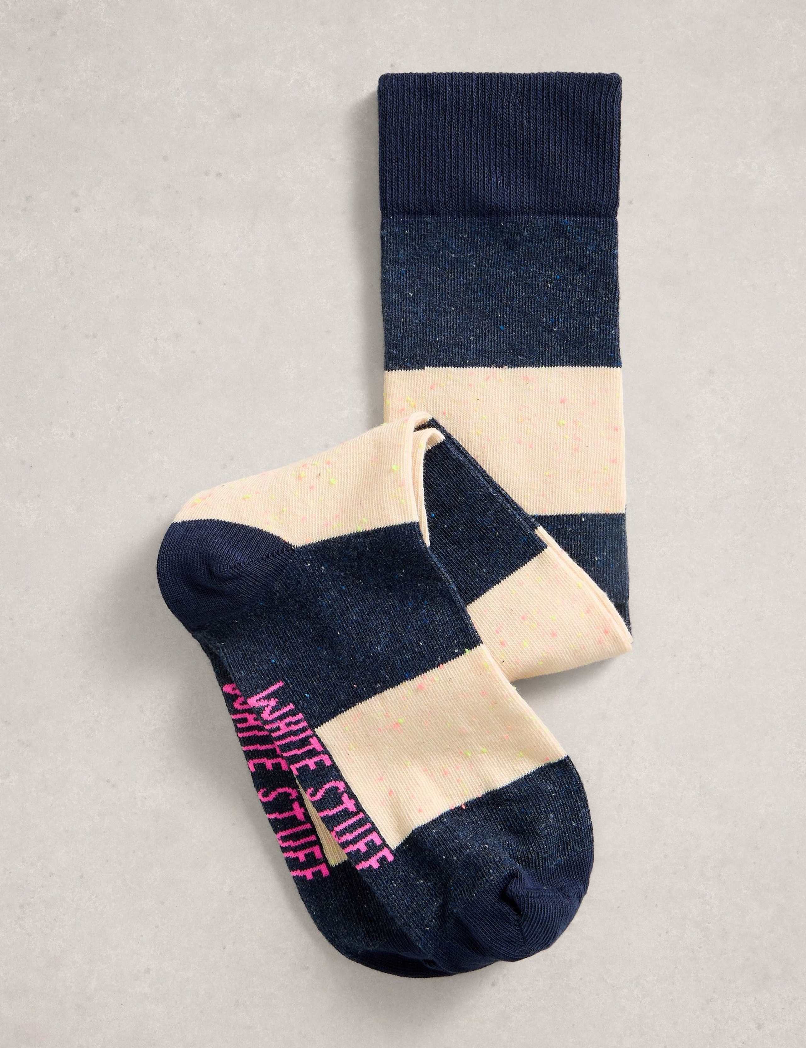 Cotton Rich Striped Knee High Socks
