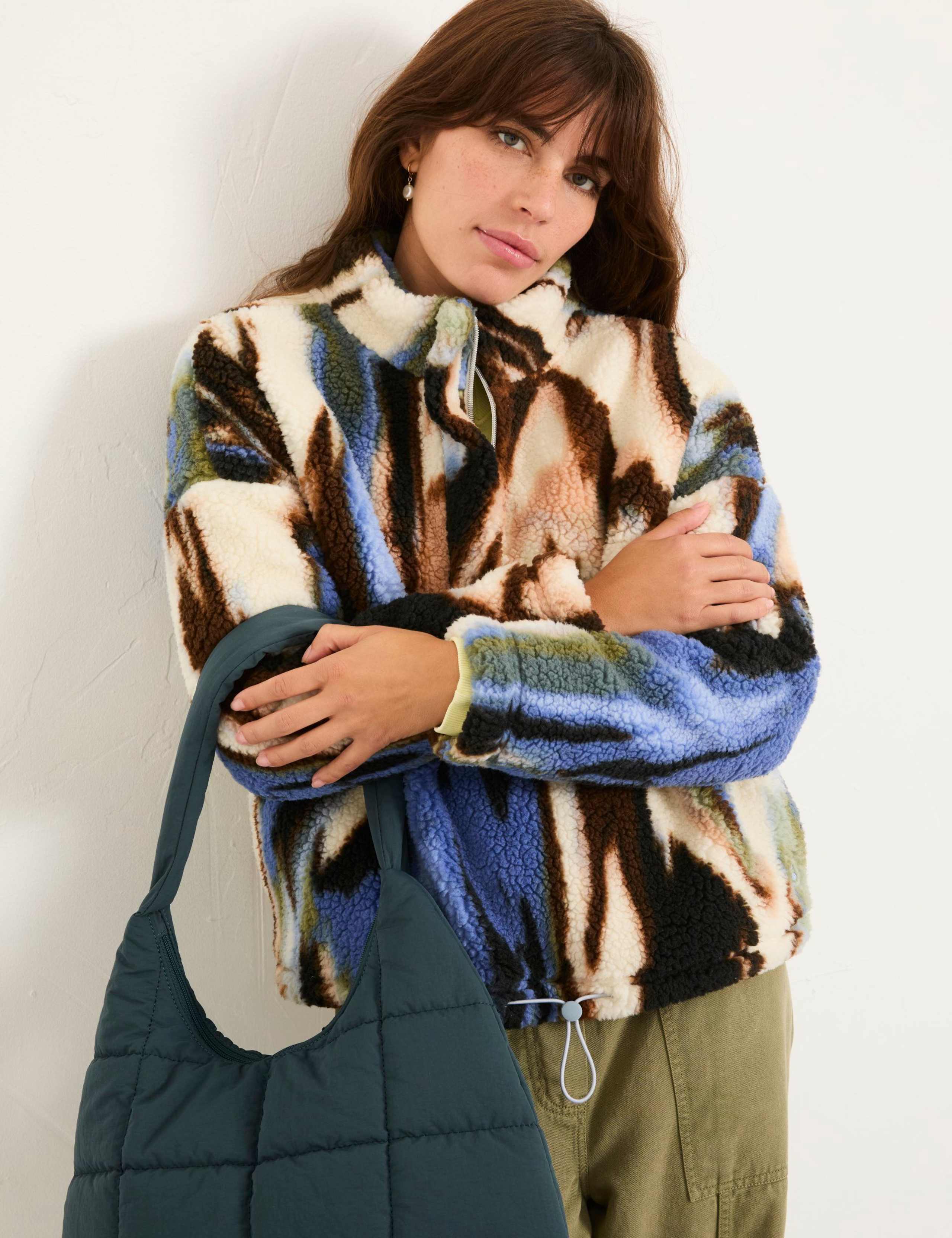 Raya Fleece Printed Half Zip Sweatshirt