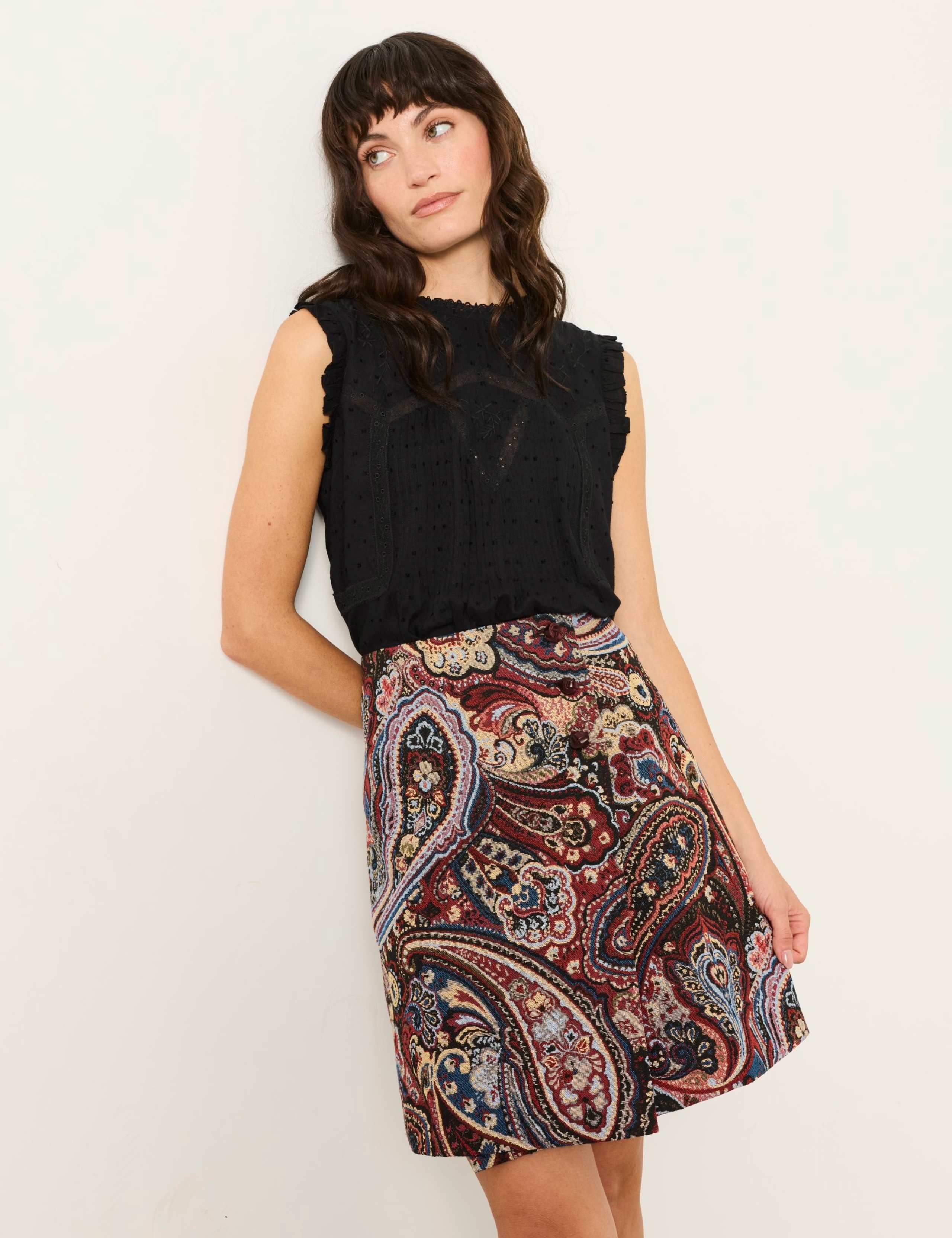 Jacquard Mini Wrap Skirt