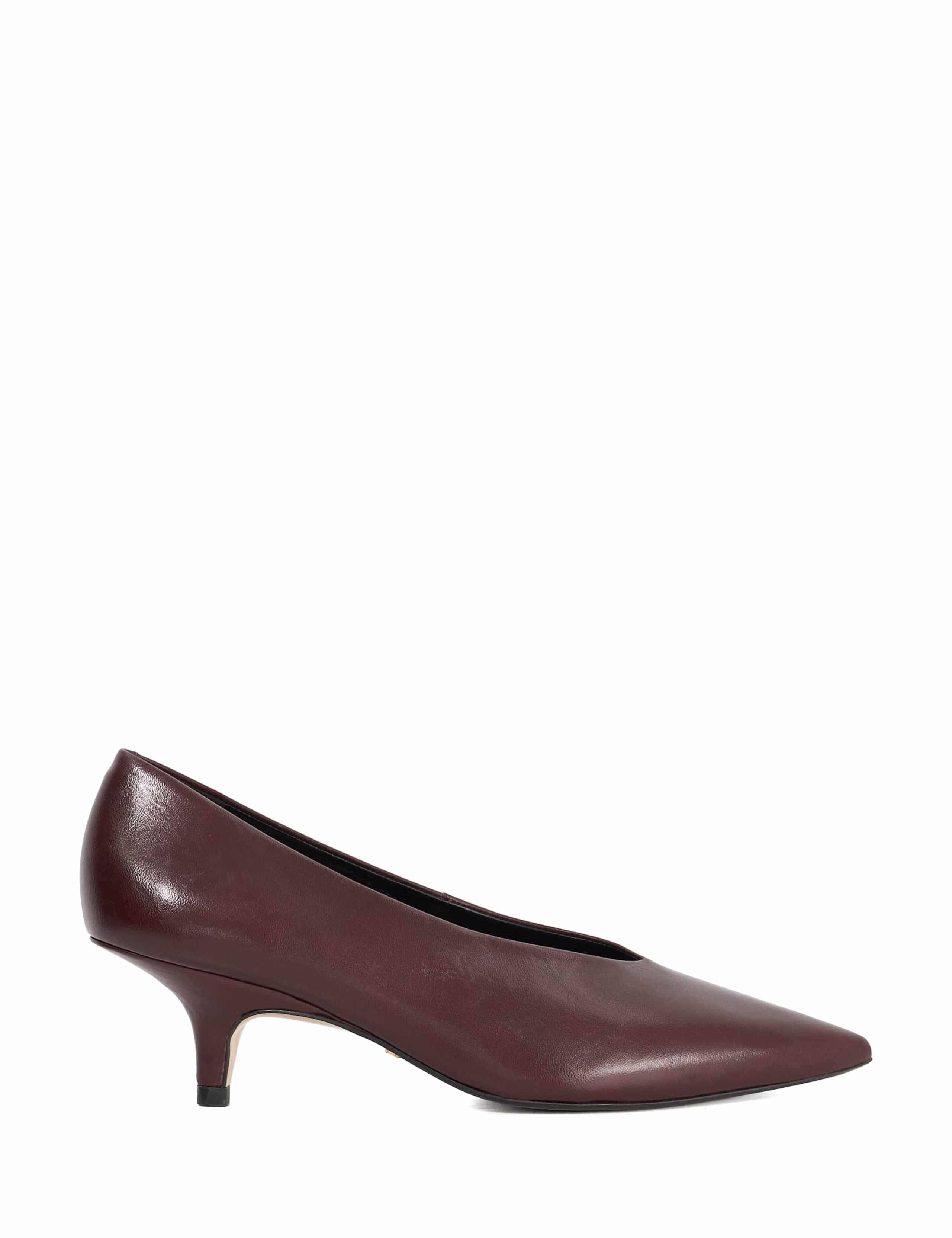 Leather Kitten Heel Court Shoes
