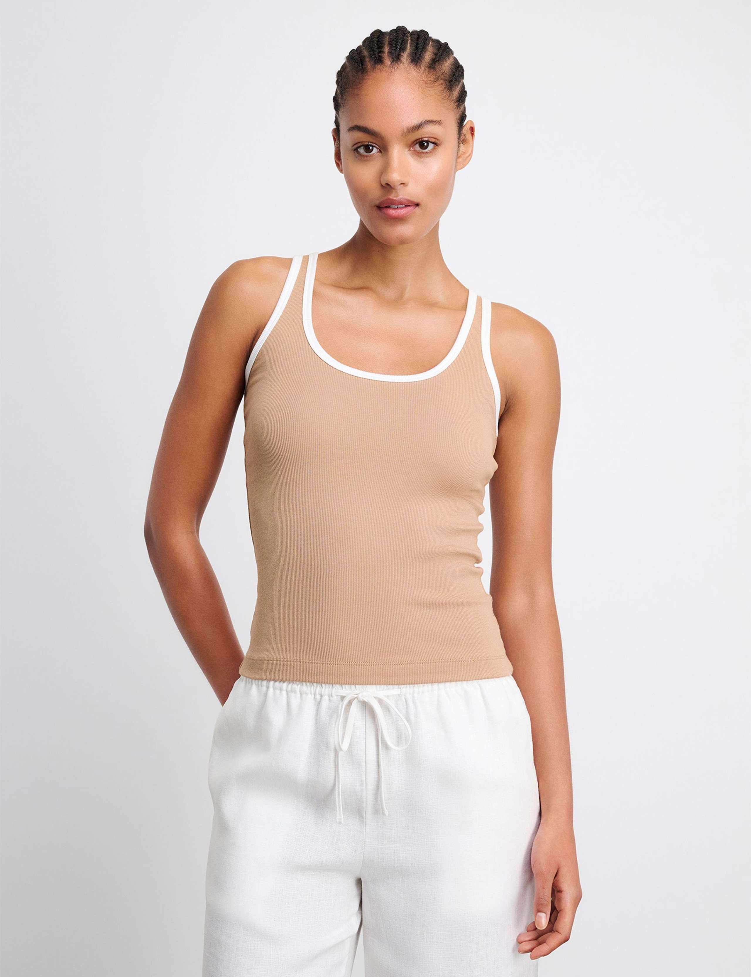 Cotton Rich Scoop Neck Vest Top