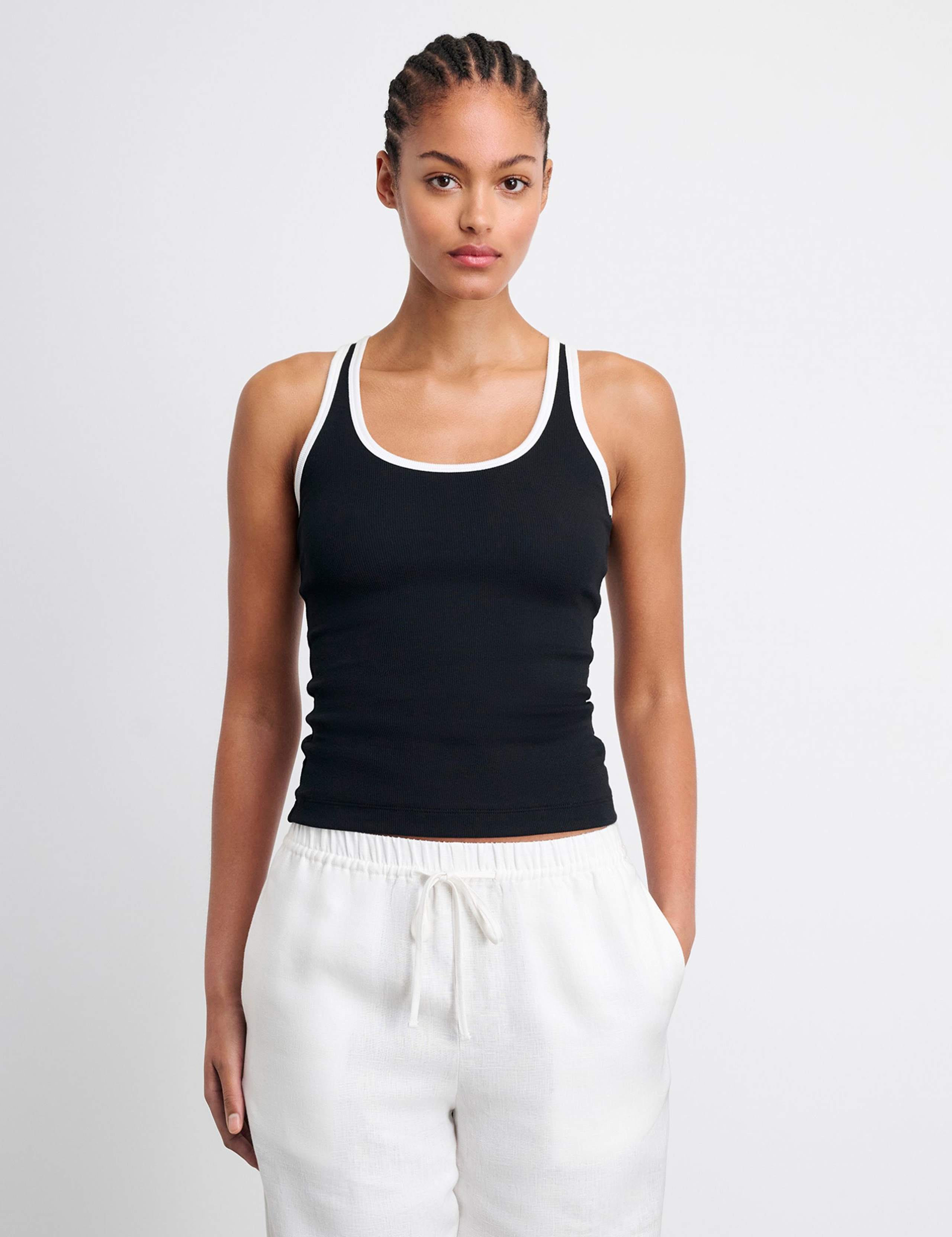 Cotton Rich Scoop Neck Vest Top