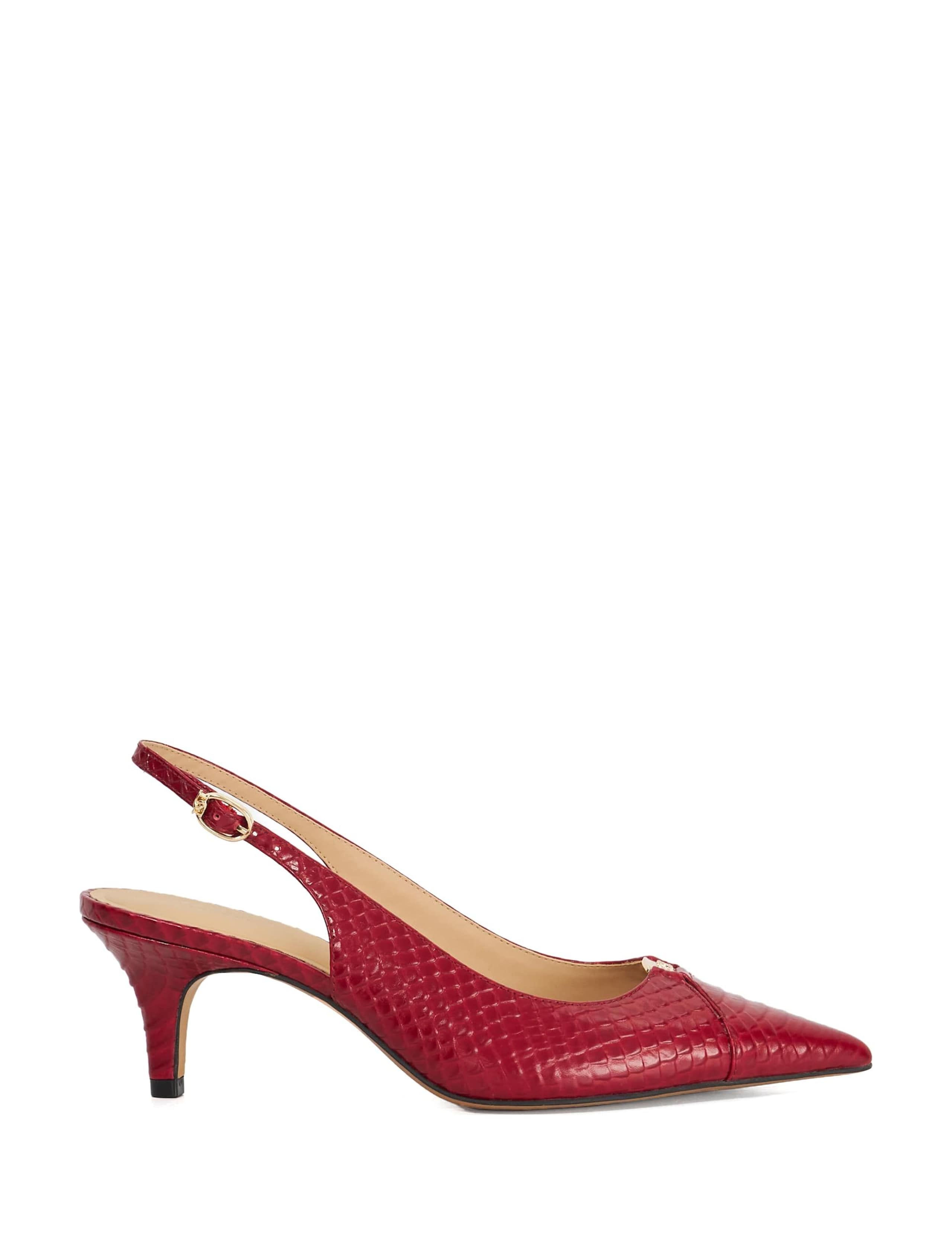 Leather Stiletto Heel Slingback Shoes