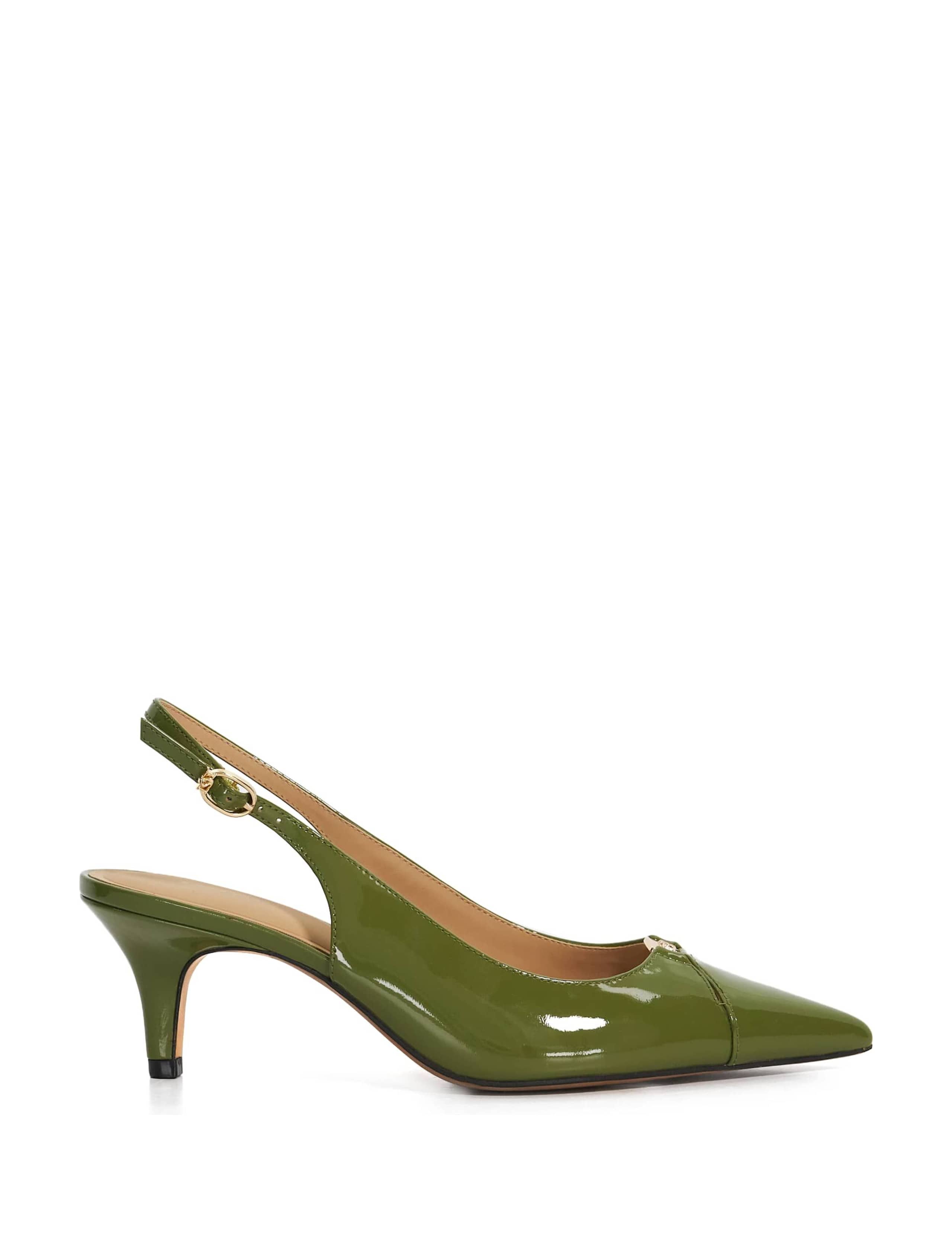 Leather Stiletto Heel Slingback Shoes