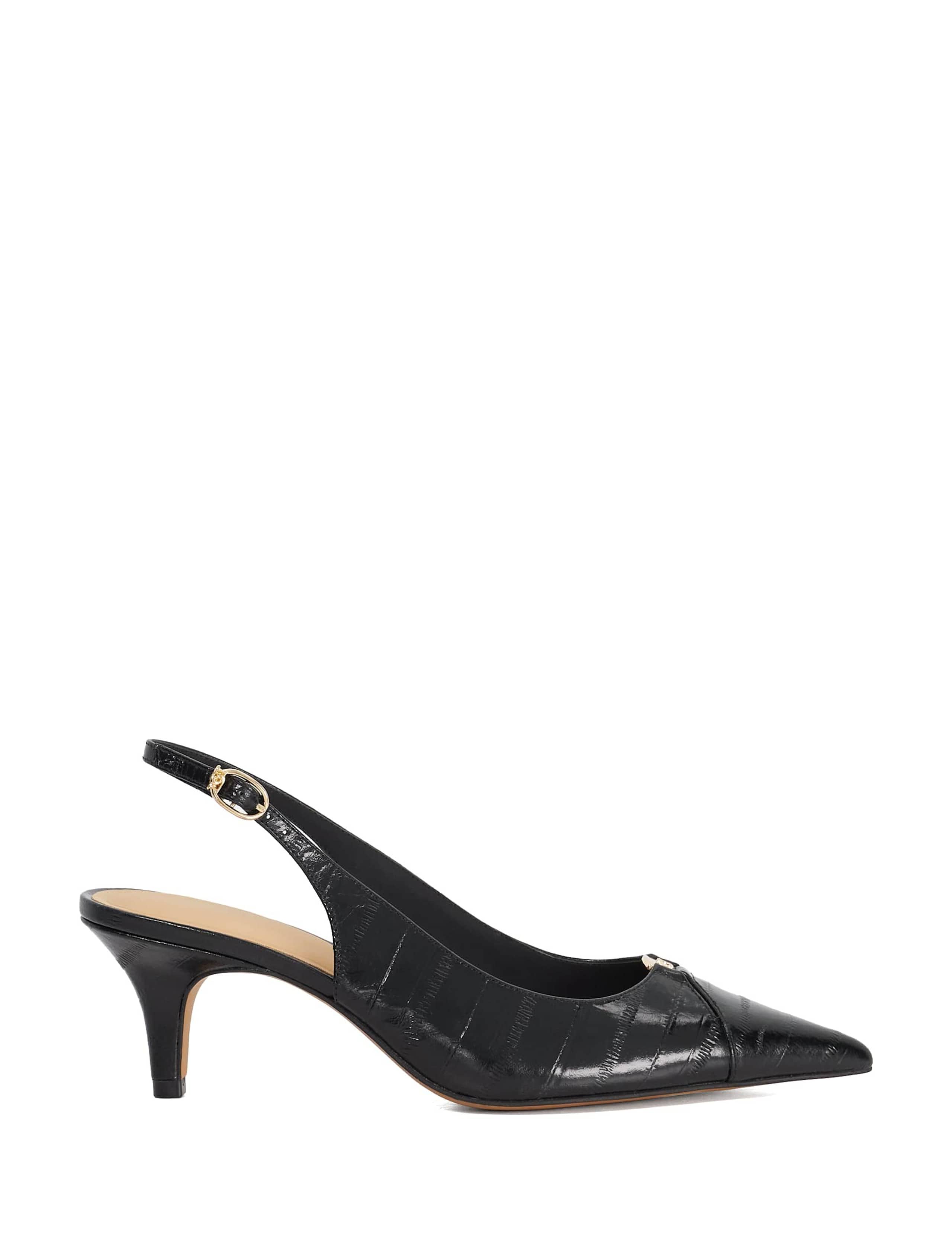 Leather Stiletto Heel Slingback Shoes