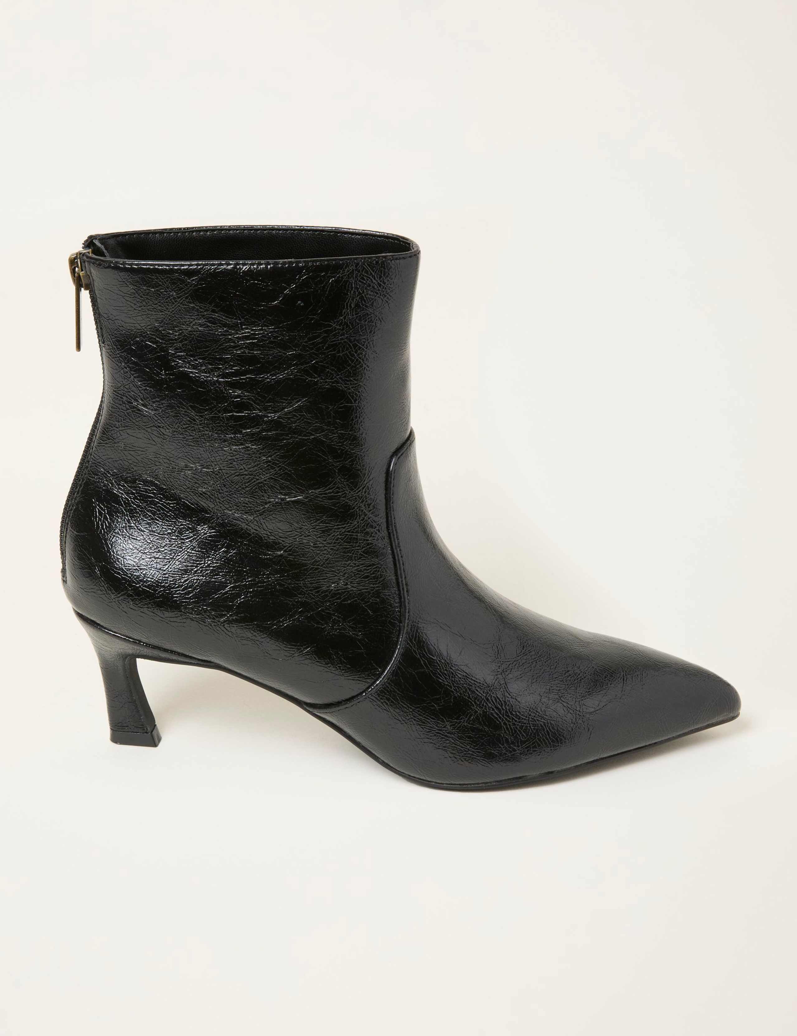 Patent Kitten Heel Ankle Boots
