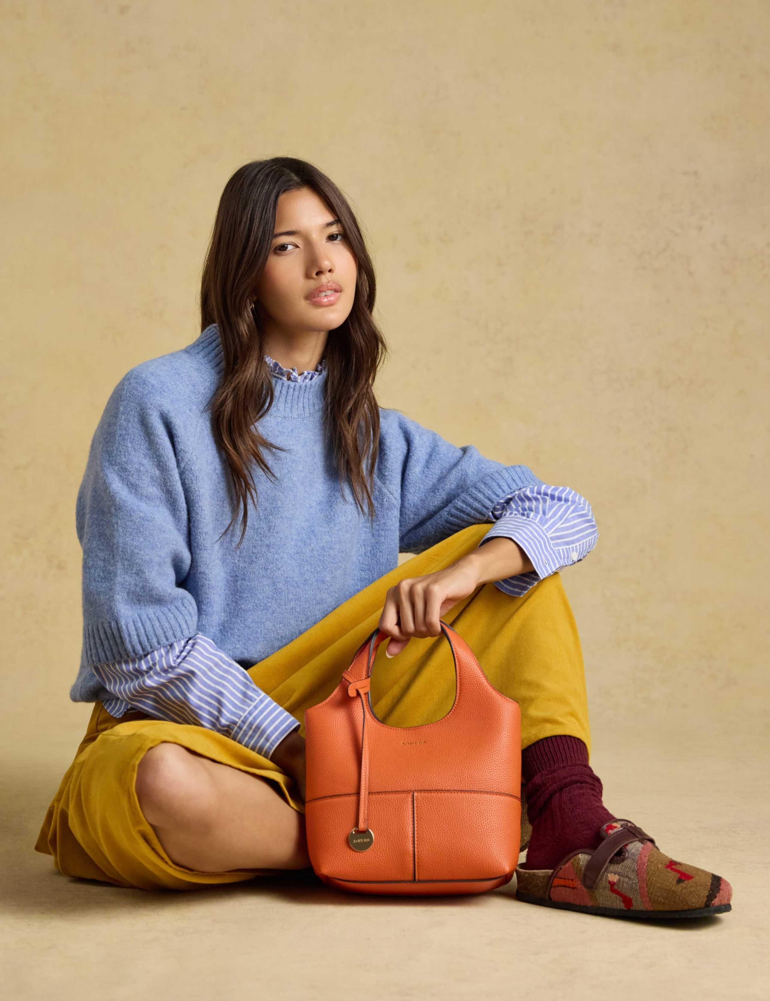 Faux Leather Top Handle Structured Tote Bag