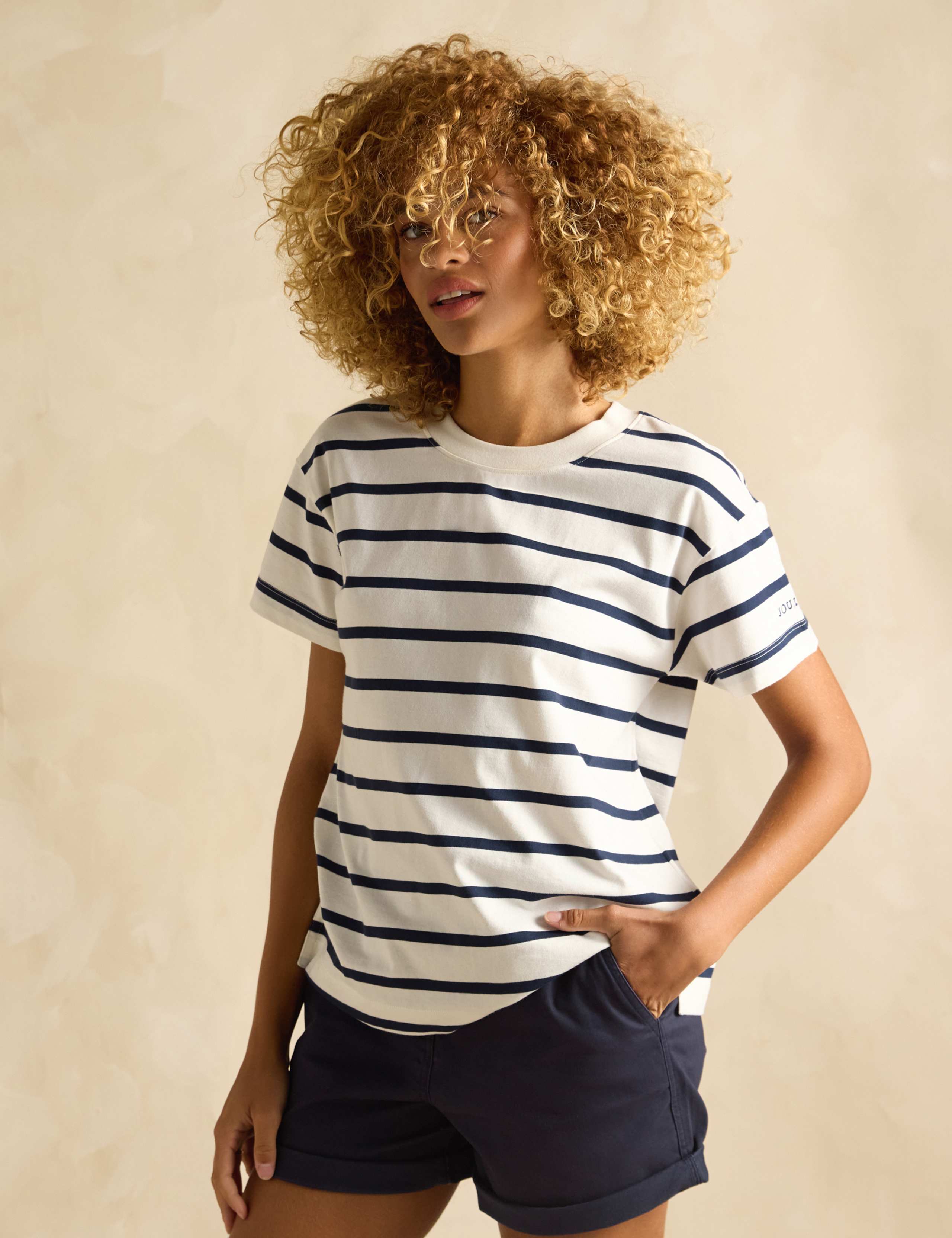 Pure Cotton Striped Relaxed T-Shirt