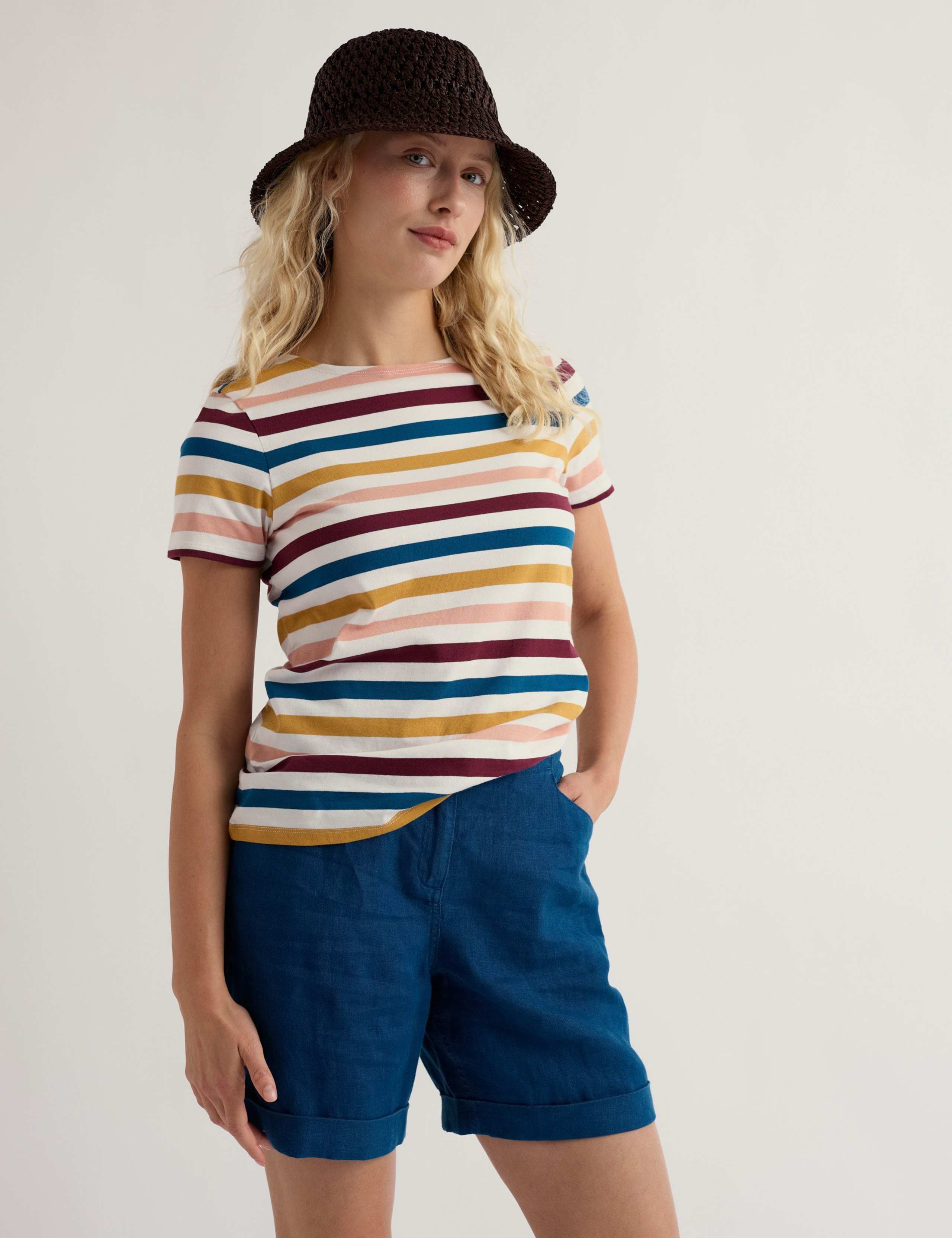 Pure Cotton Striped T-Shirt