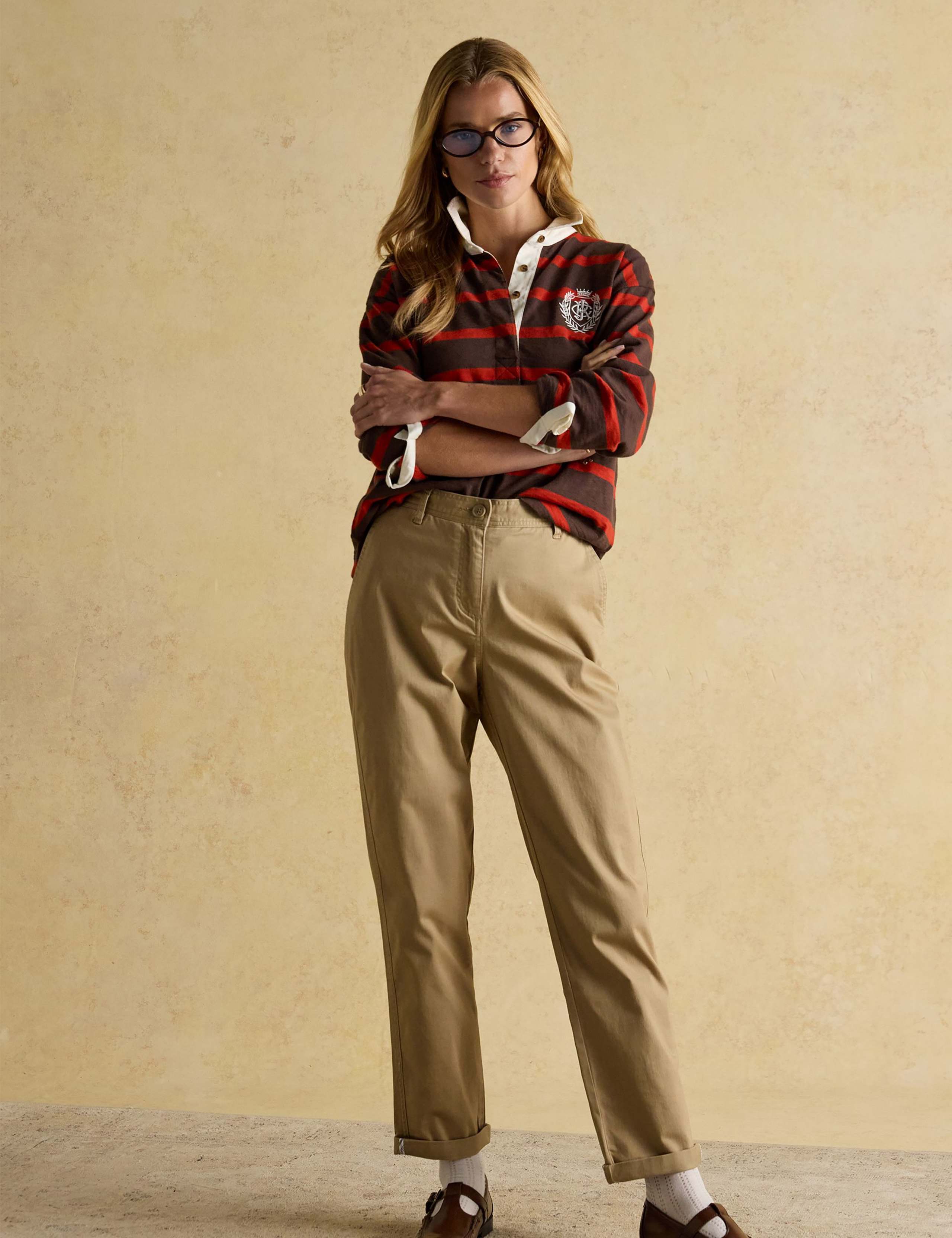 Cotton Rich Brushed Straight Leg Chinos