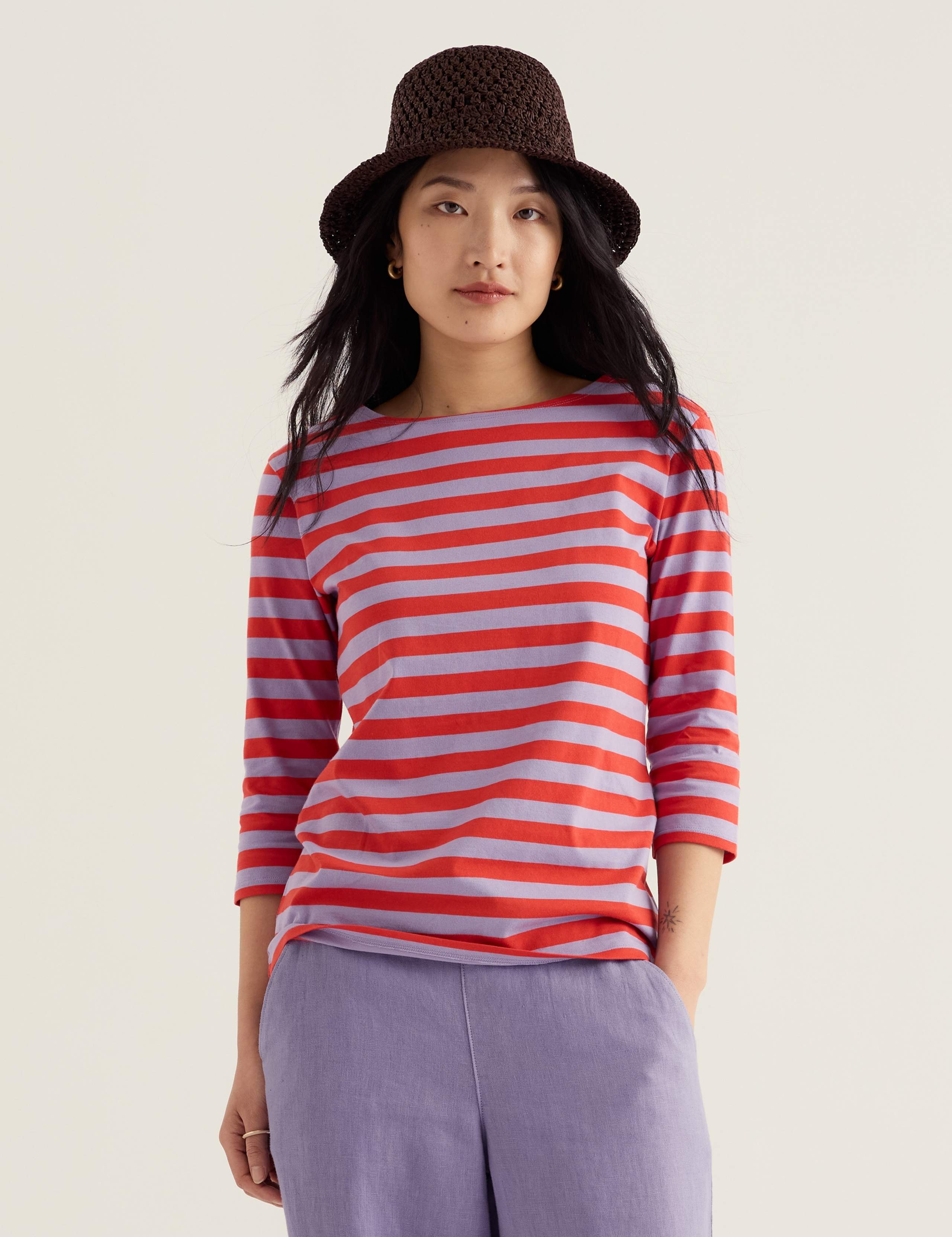 Pure Cotton Striped Top