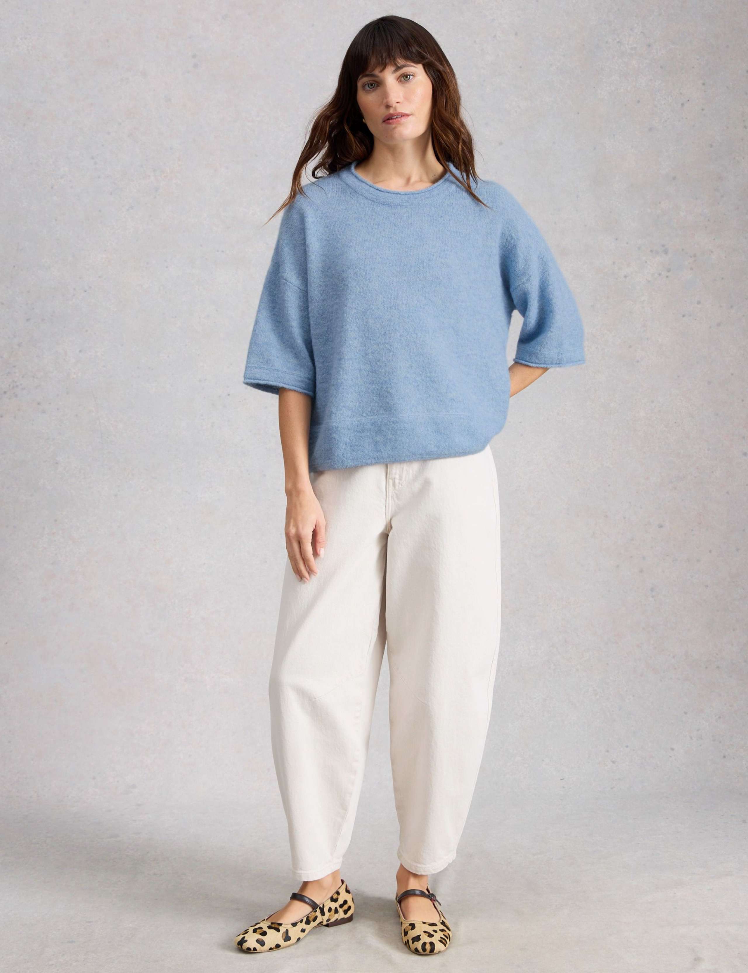Textured Knitted Oversized T-Shirt