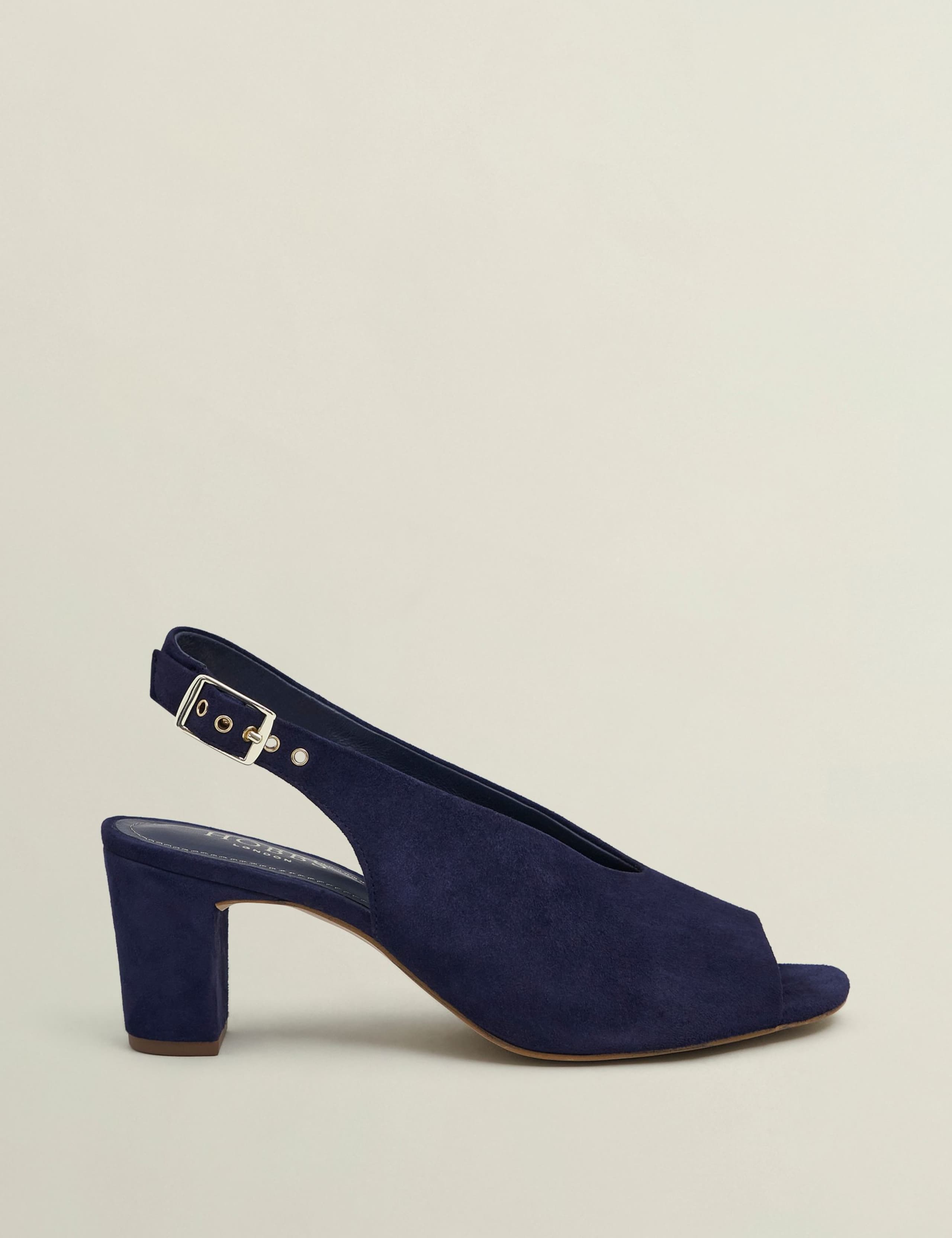 Faux Suede Block Heel Slingback Sandals