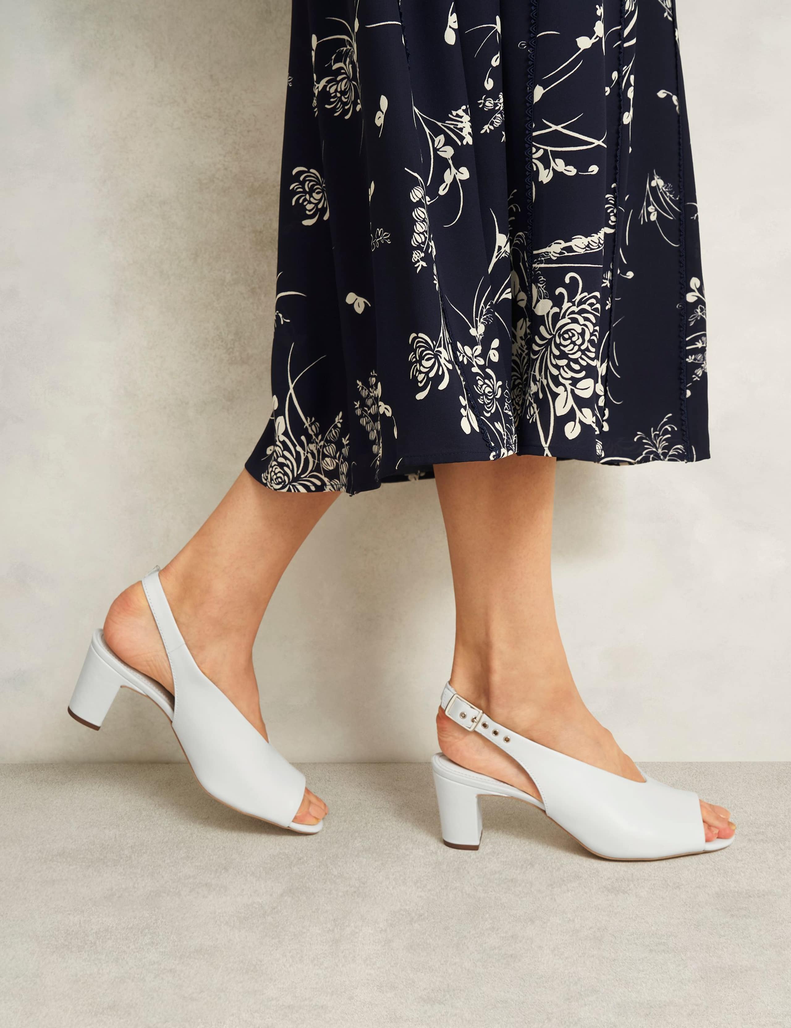 Faux Suede Block Heel Slingback Sandals